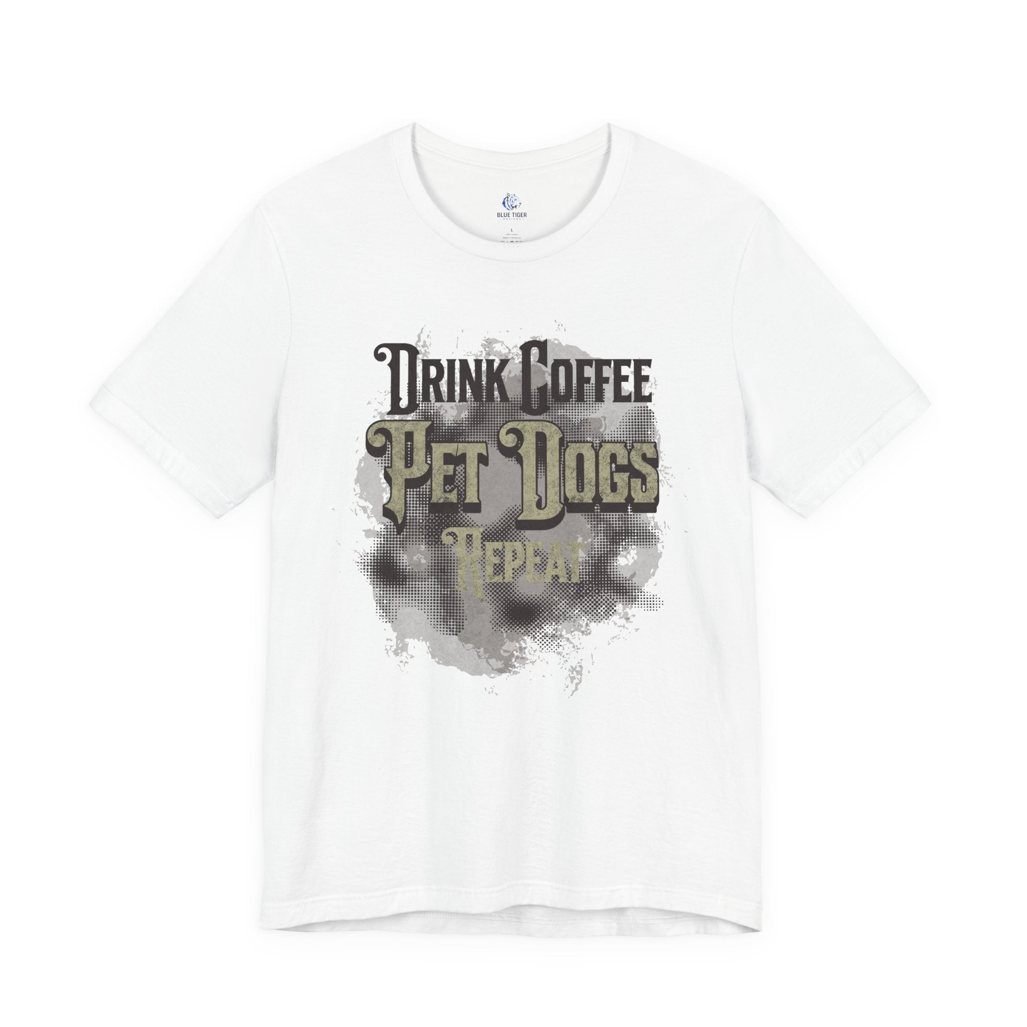 Coffee & Dogs Tee — "Drink Coffee, Pet Dogs, Repeat" Graphic T-Shirt
