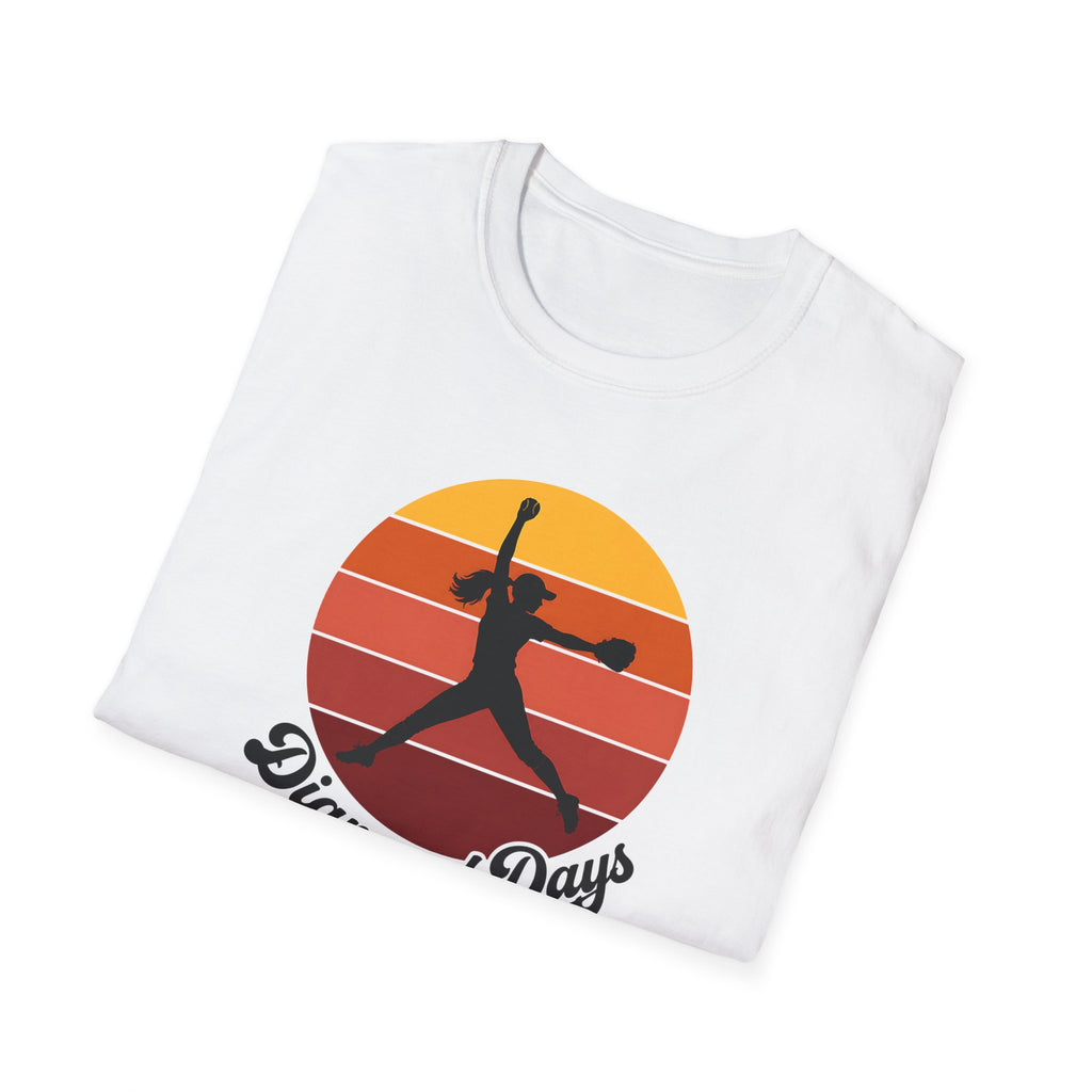 Diamond Days Softball T-Shirt — Vintage Sunset Pitcher Tee