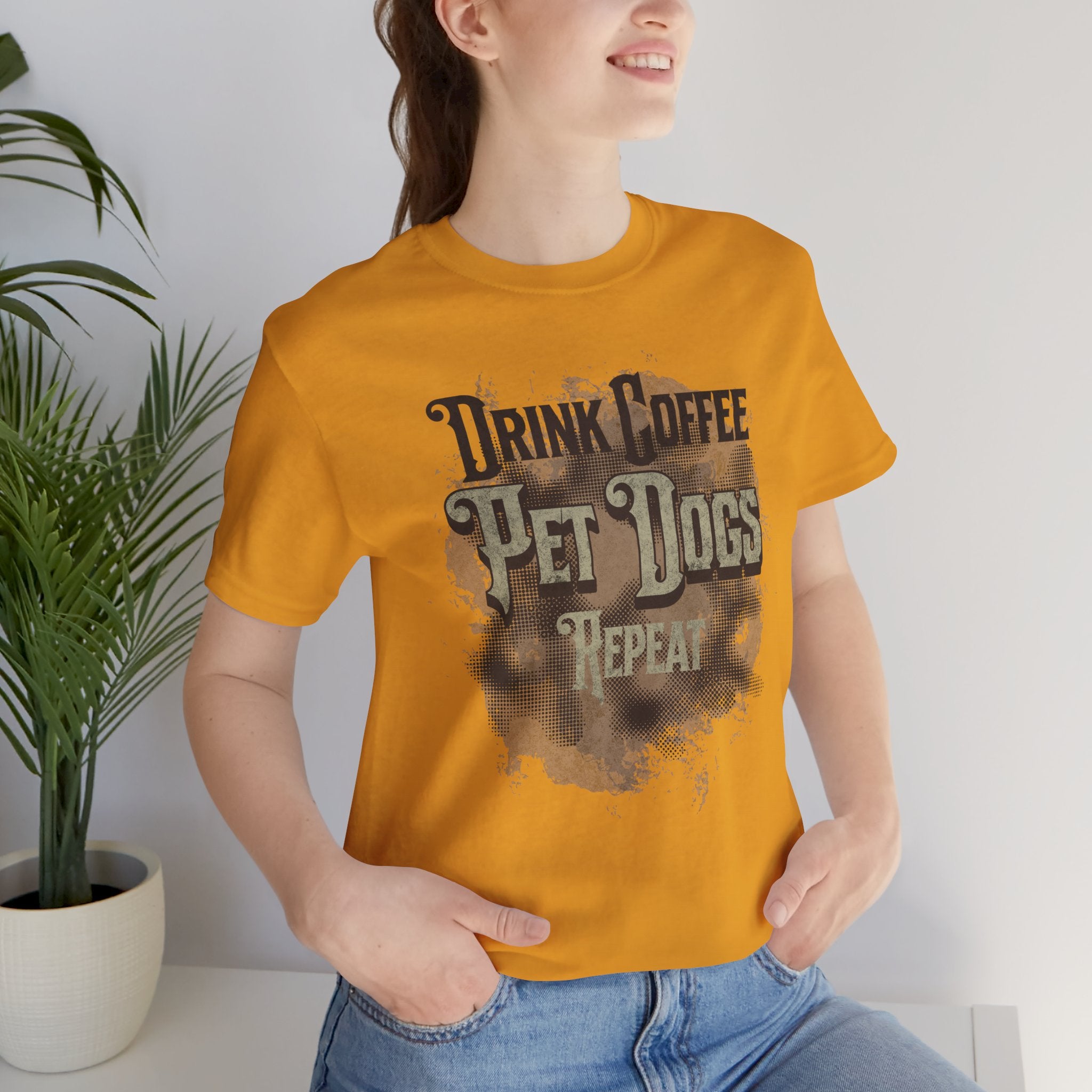 Coffee & Dogs Tee — "Drink Coffee, Pet Dogs, Repeat" Graphic T-Shirt