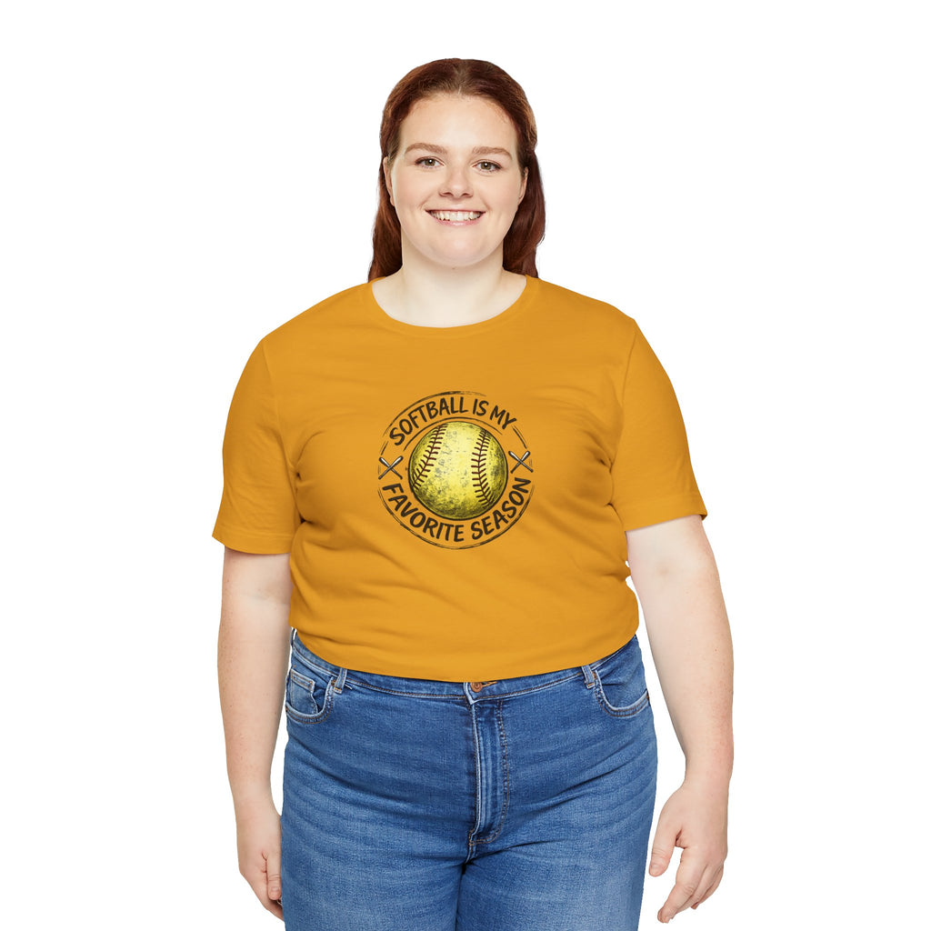 Softball Is My Favorite Season Tee – Graphic Softball T-Shirt for Players & Fans