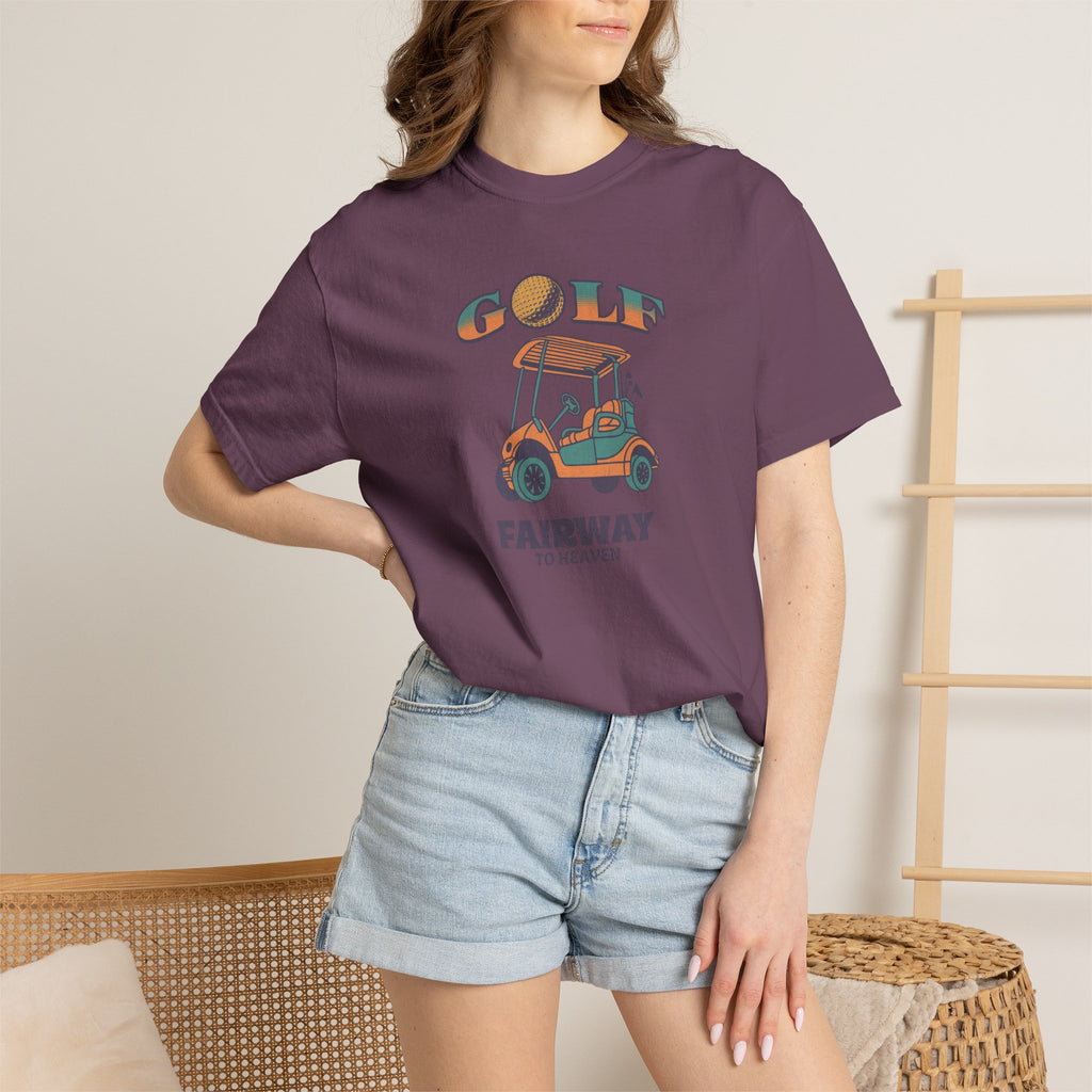 Golf Cart Graphic T-Shirt — "Fairway to Heaven" Vintage Golf Tee