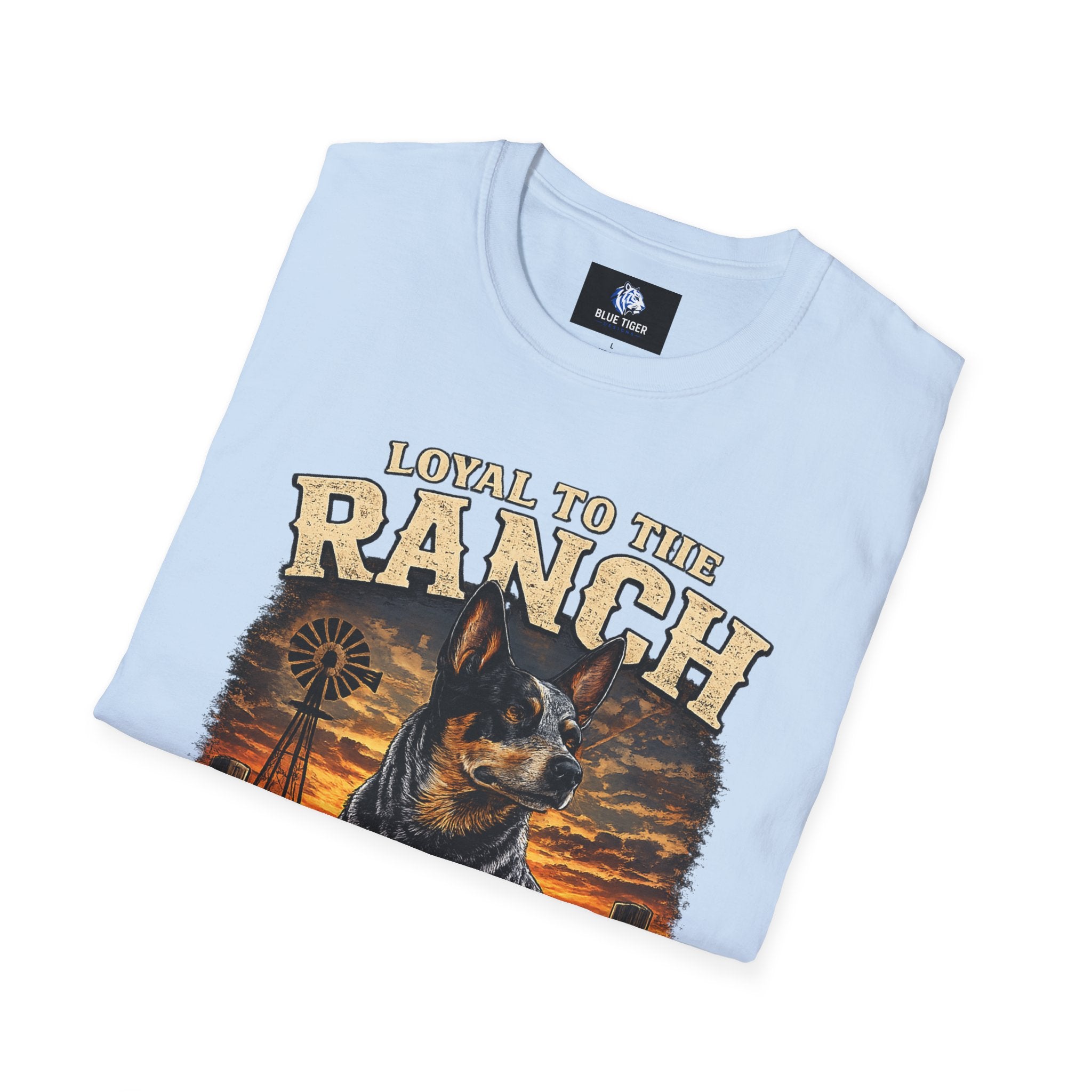 Ranch Australian Cattle Dog T-Shirt — "Loyal To The Ranch" Rustic Sunset Dog Tee