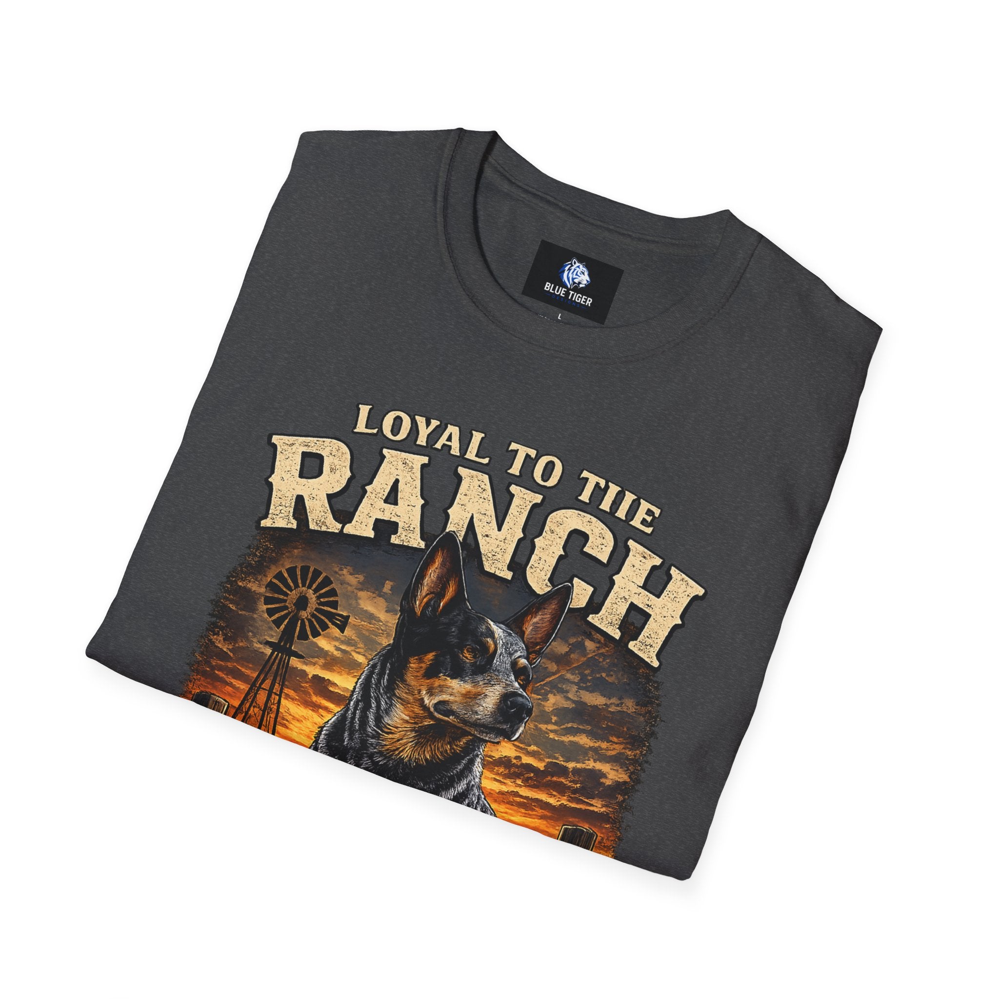 Ranch Australian Cattle Dog T-Shirt — "Loyal To The Ranch" Rustic Sunset Dog Tee