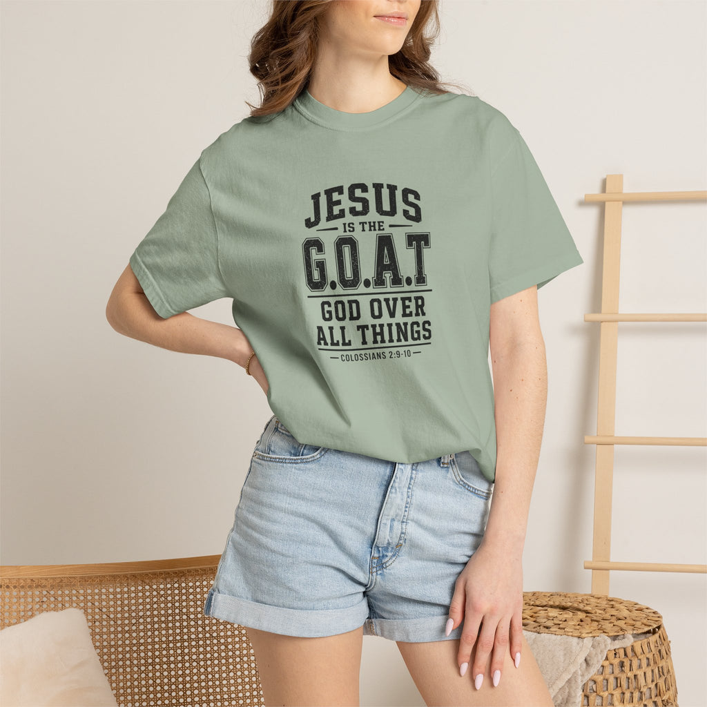Christian T-Shirt — "Jesus is the G.O.A.T. (God Over All Things)" Graphic Tee