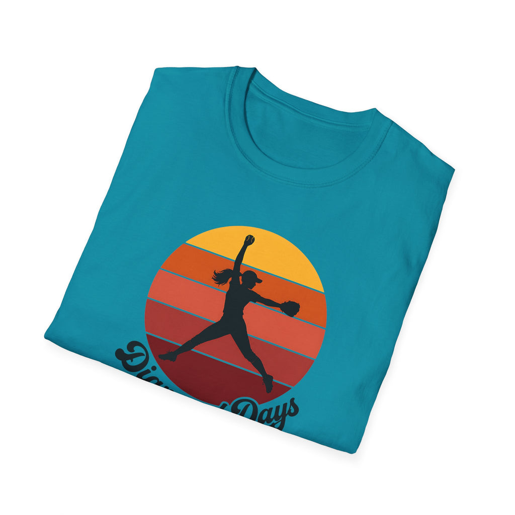 Diamond Days Softball T-Shirt — Vintage Sunset Pitcher Tee