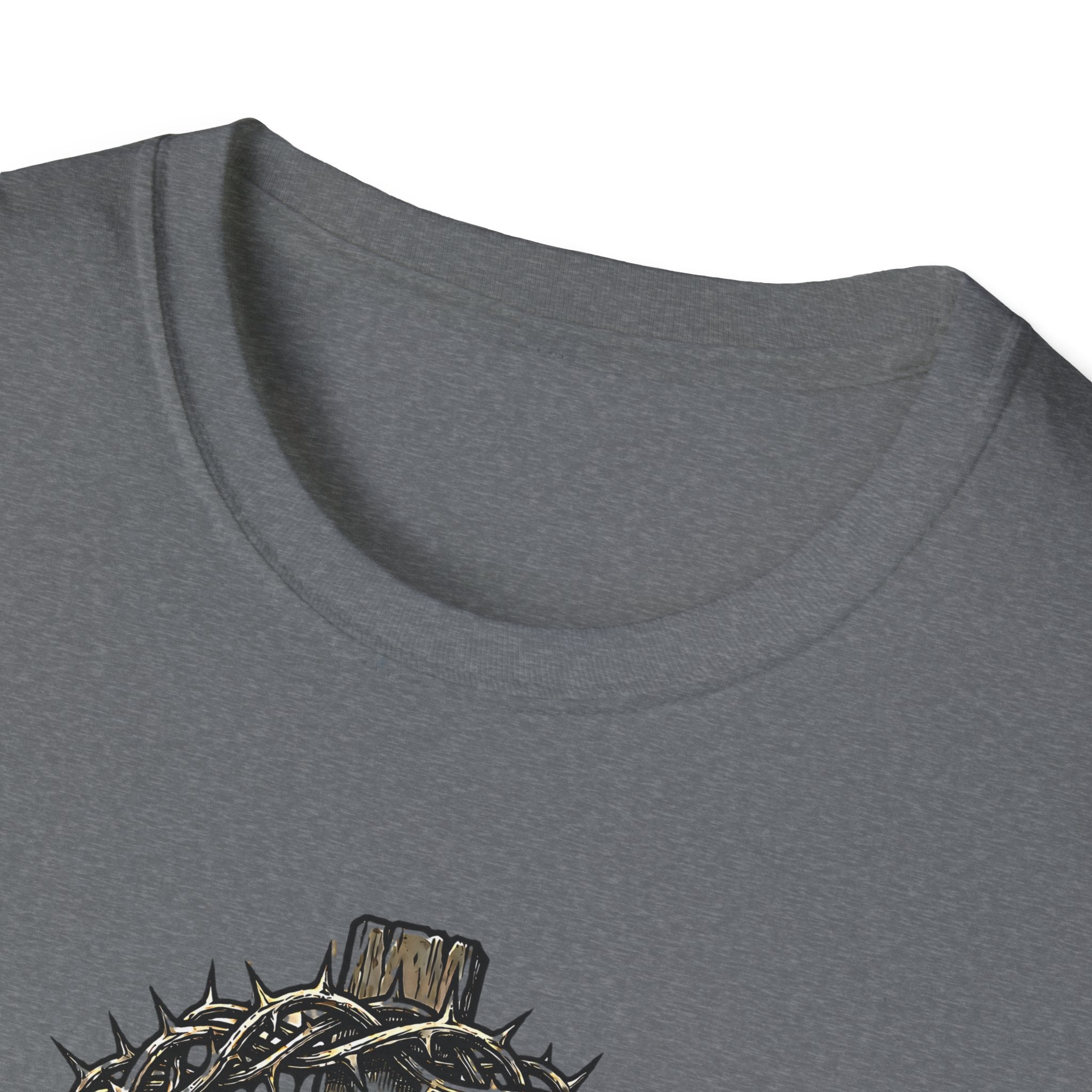 Christian Cross T-Shirt — "He Bore the Crown for Me" Sacred Heart Design