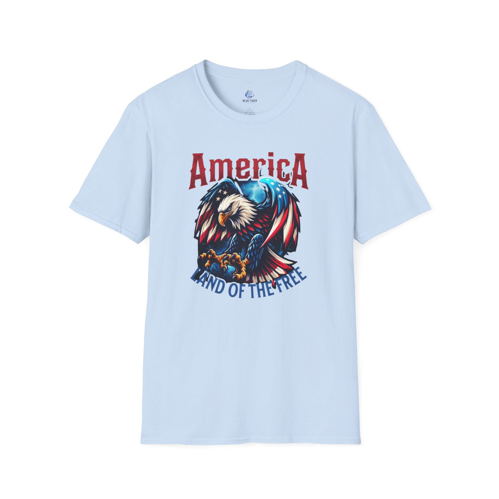 Patriotic Eagle T-Shirt – "America Land of the Free" Graphic Tee