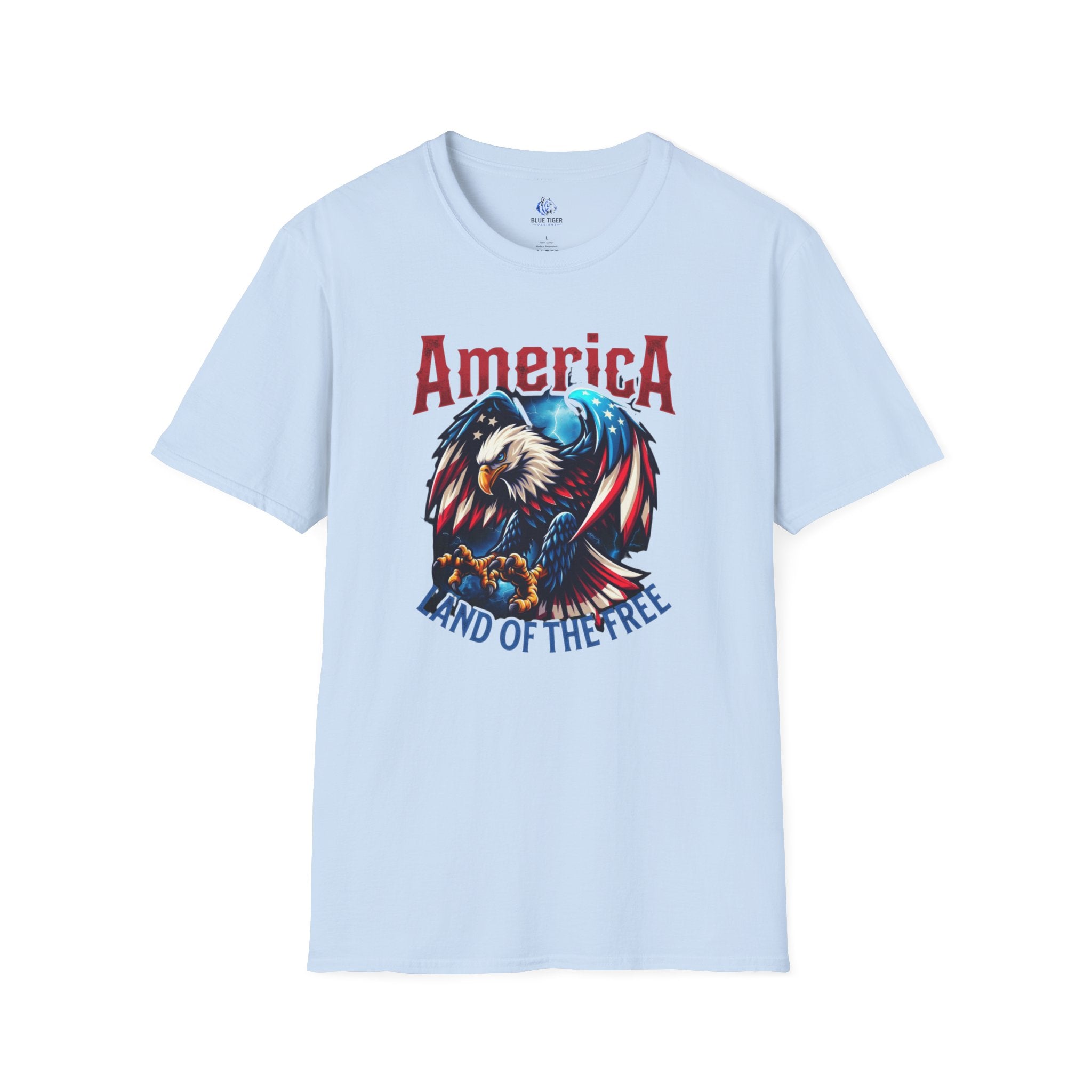 Patriotic Eagle T-Shirt – "America Land of the Free" Graphic Tee