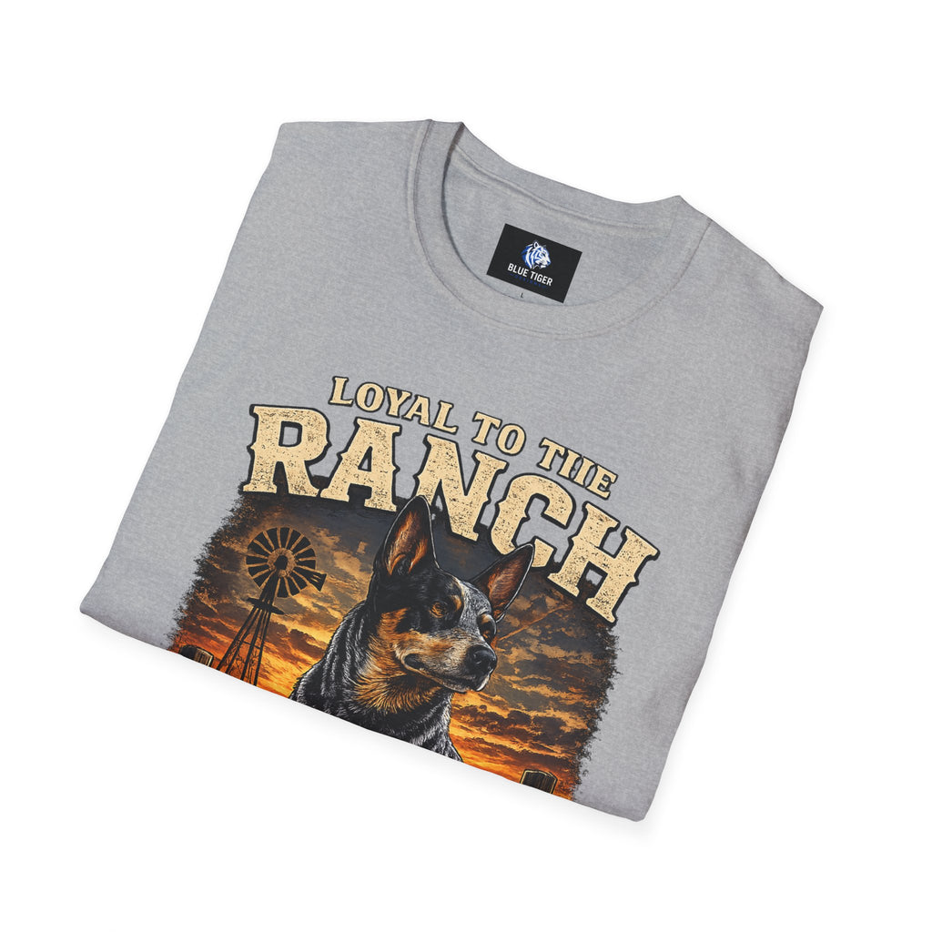 Ranch Australian Cattle Dog T-Shirt — "Loyal To The Ranch" Rustic Sunset Dog Tee