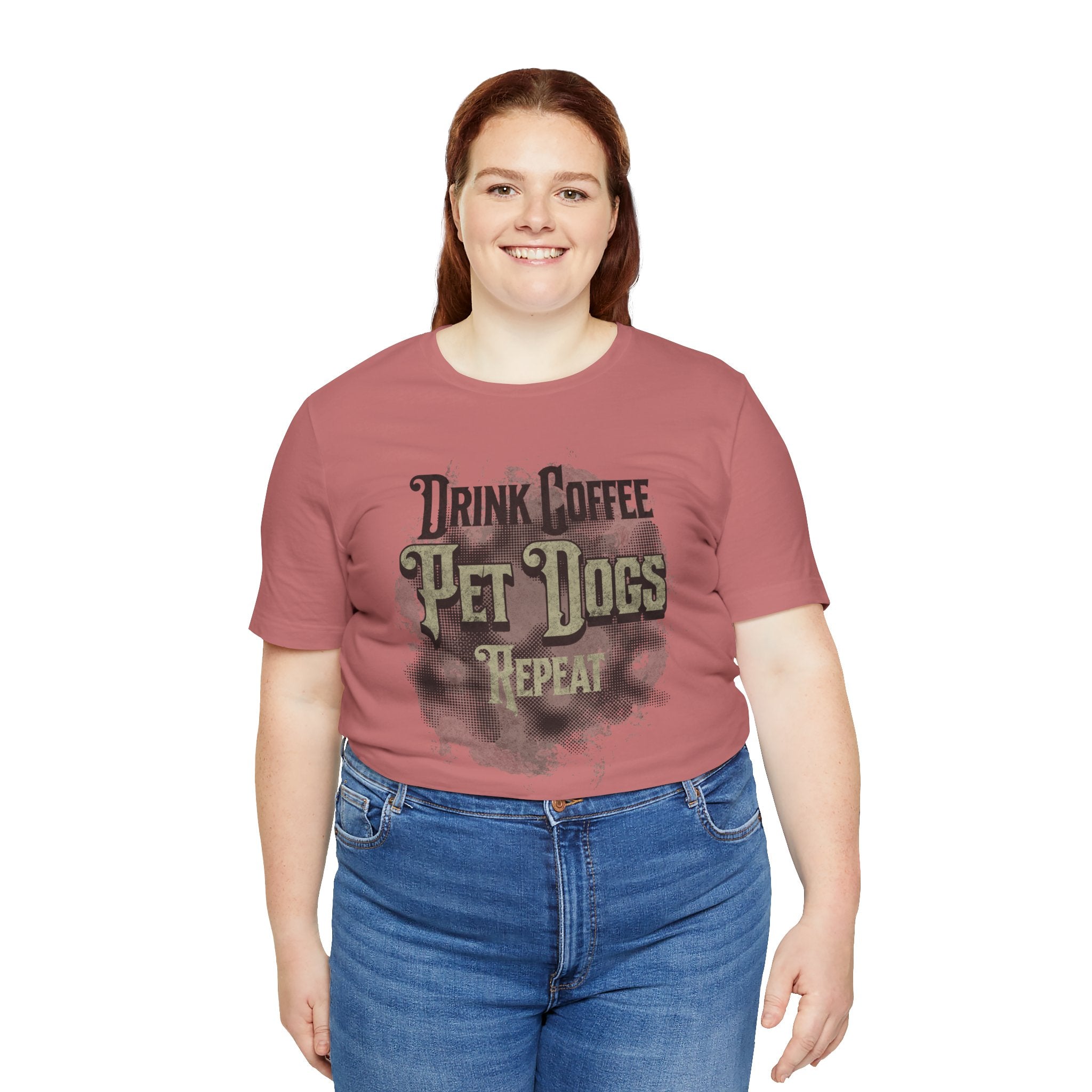 Coffee & Dogs Tee — "Drink Coffee, Pet Dogs, Repeat" Graphic T-Shirt