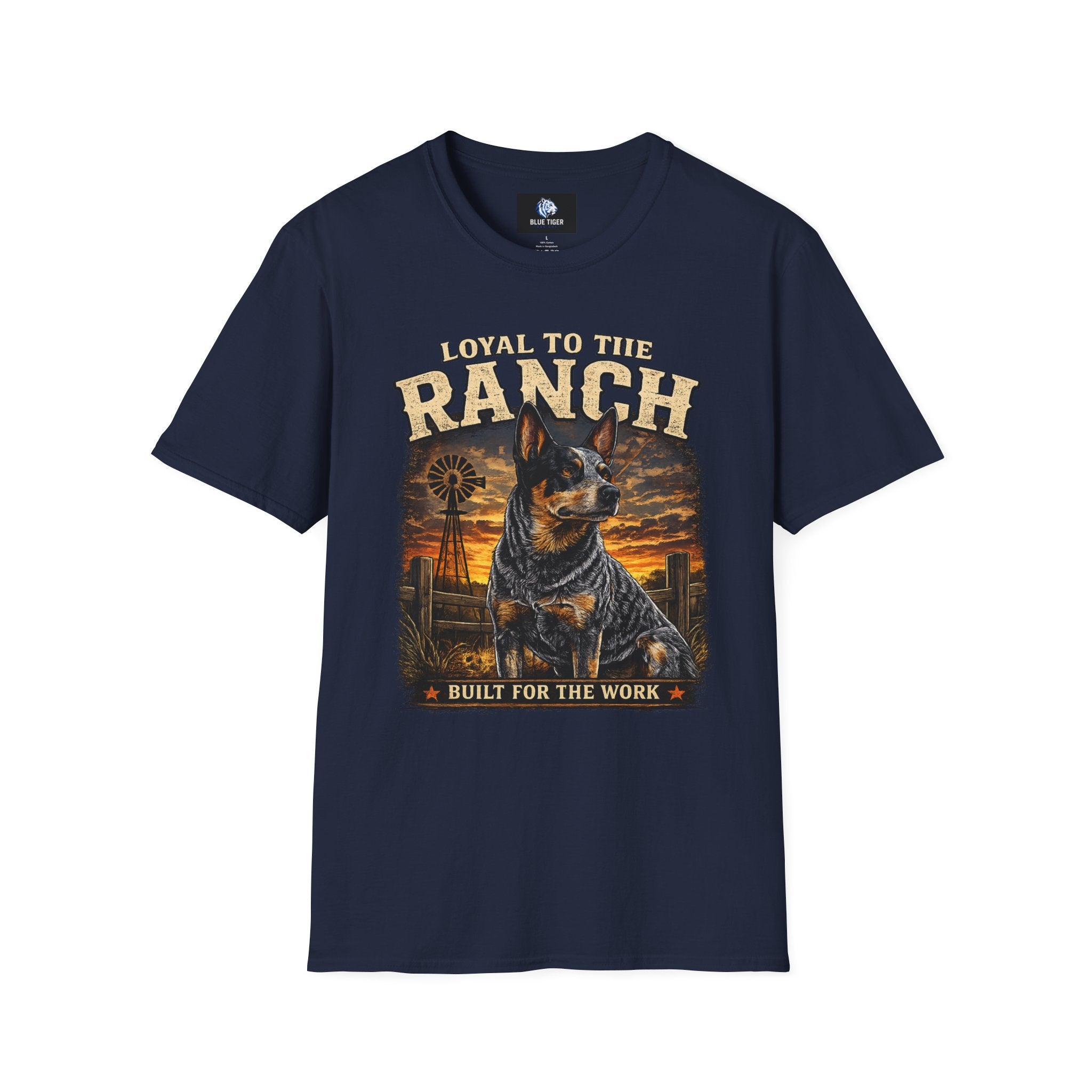 Ranch Australian Cattle Dog T-Shirt — "Loyal To The Ranch" Rustic Sunset Dog Tee