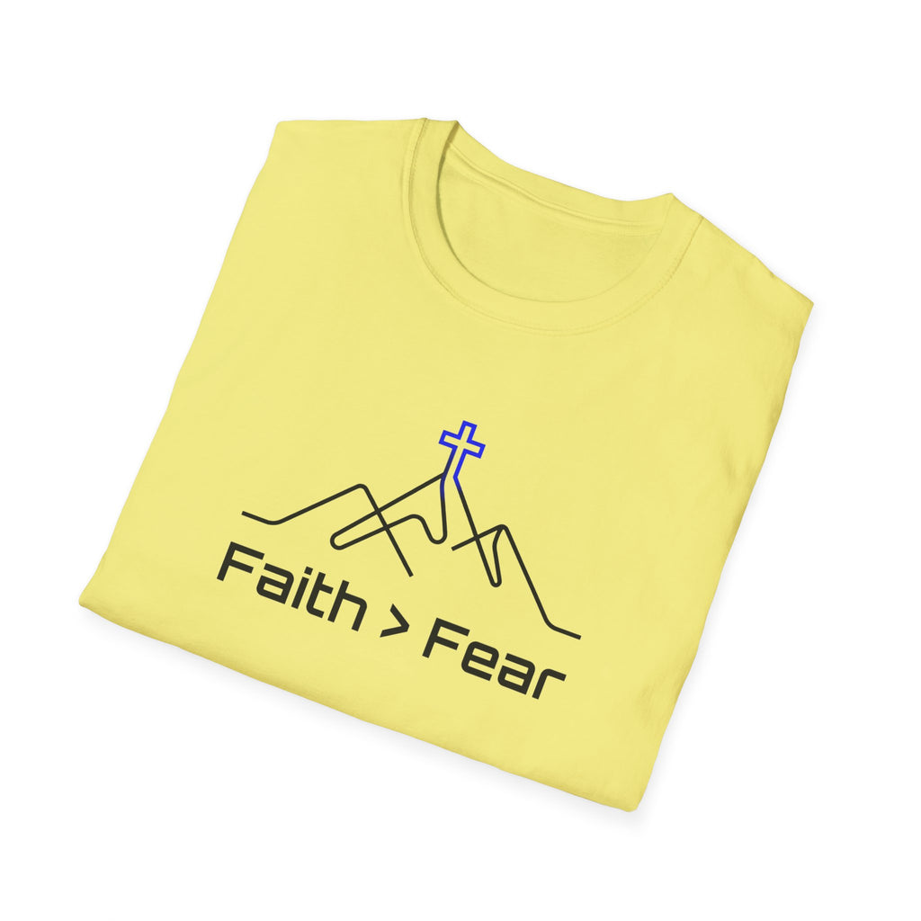 Faith > Fear T-Shirt — Christian Cross Mountain Graphic Tee