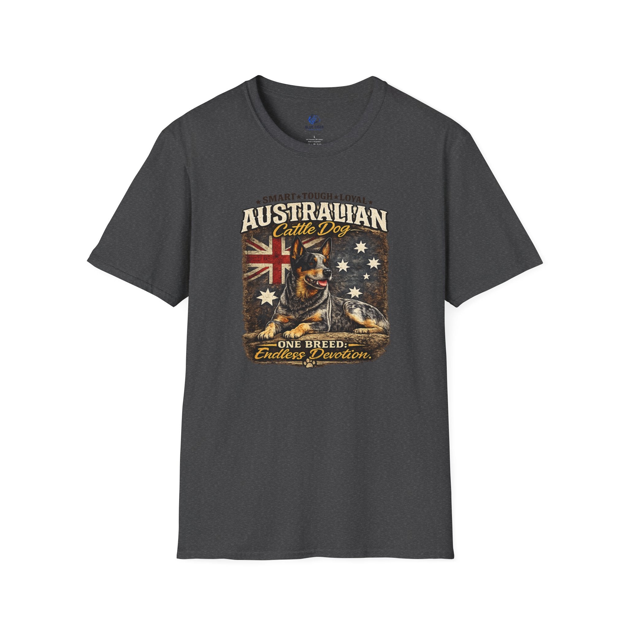 Australian Cattle Dog T-Shirt – 'Smart • Tough • Loyal' Vintage Patriotic Design