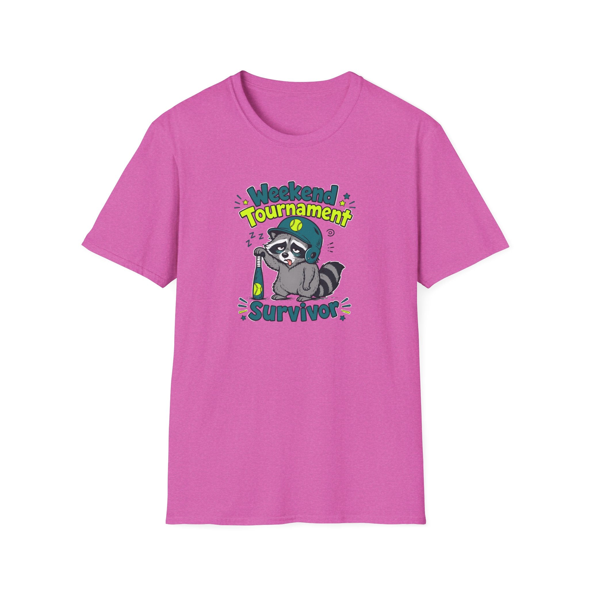 Weekend Tournament Survivor T-Shirt — Funny Raccoon Gaming/Party Tee