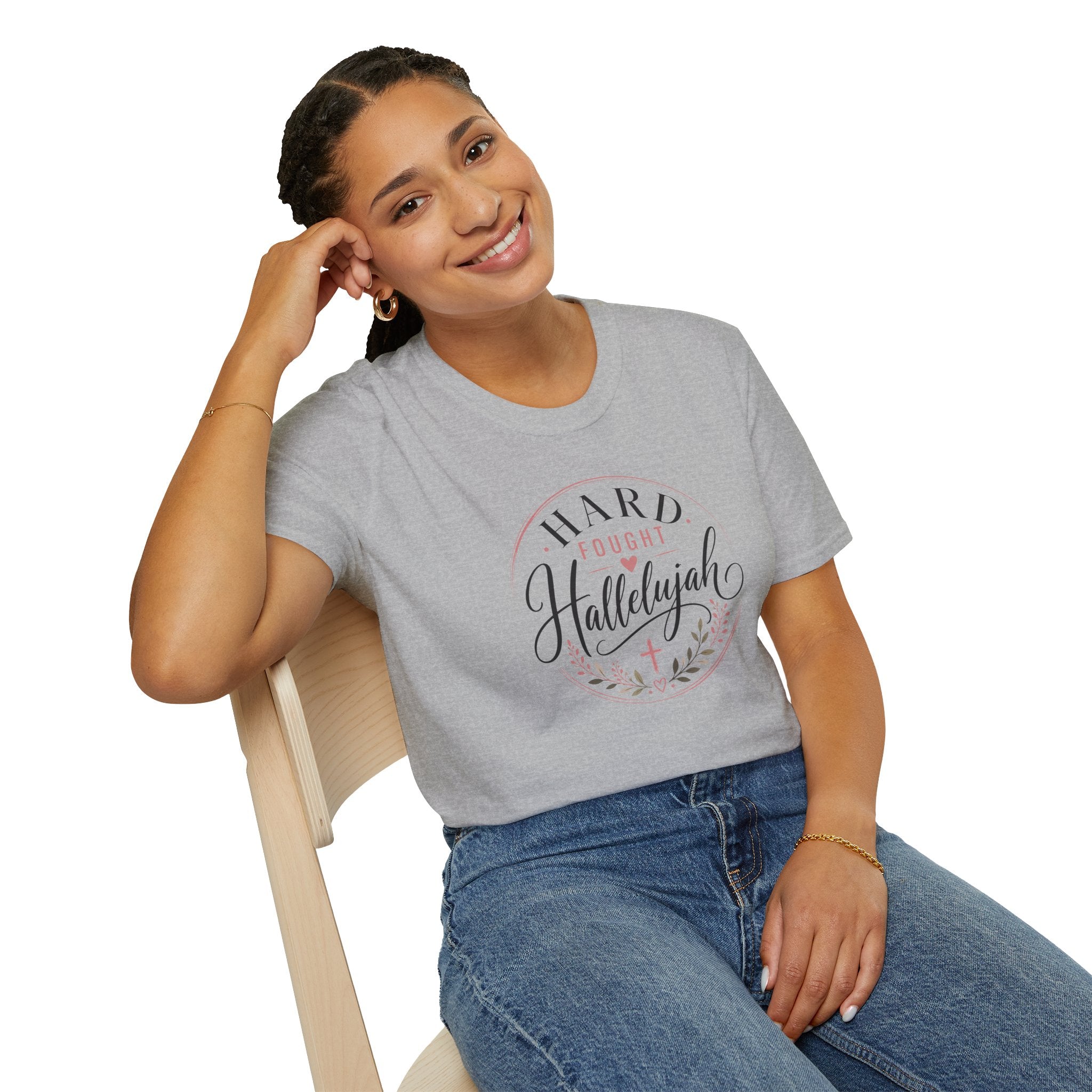 Hallelujah Faith Tee - "Hard Fought Hallelujah" Christian Inspirational T-Shirt