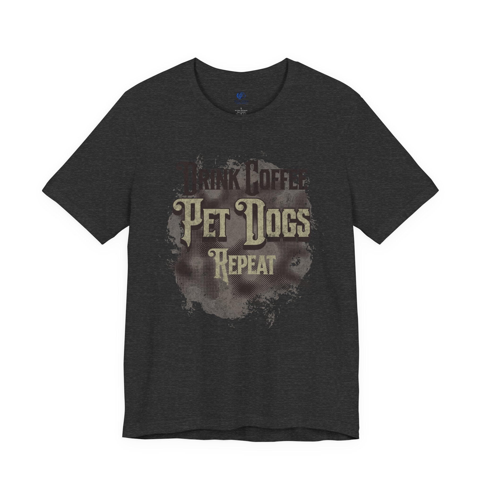 Coffee & Dogs Tee — "Drink Coffee, Pet Dogs, Repeat" Graphic T-Shirt