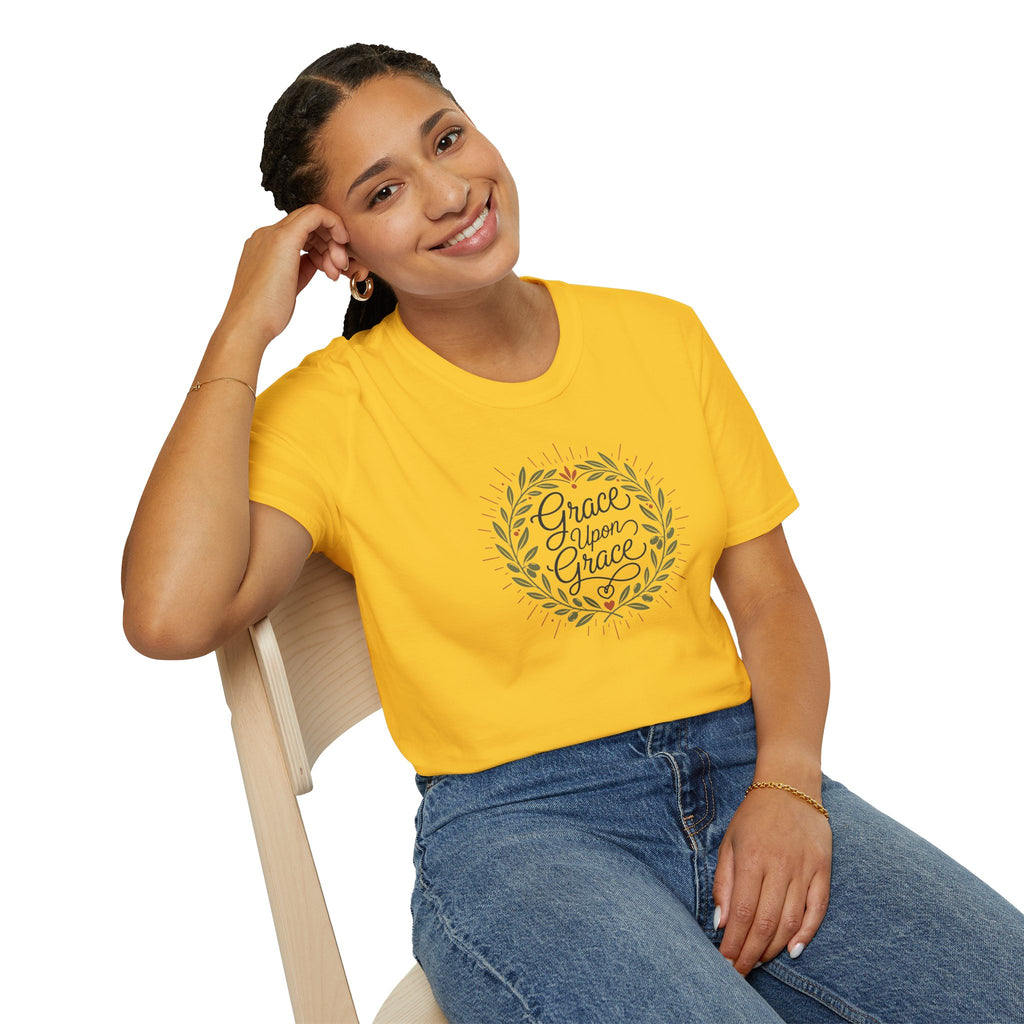 Grace Upon Grace Floral Wreath T-Shirt