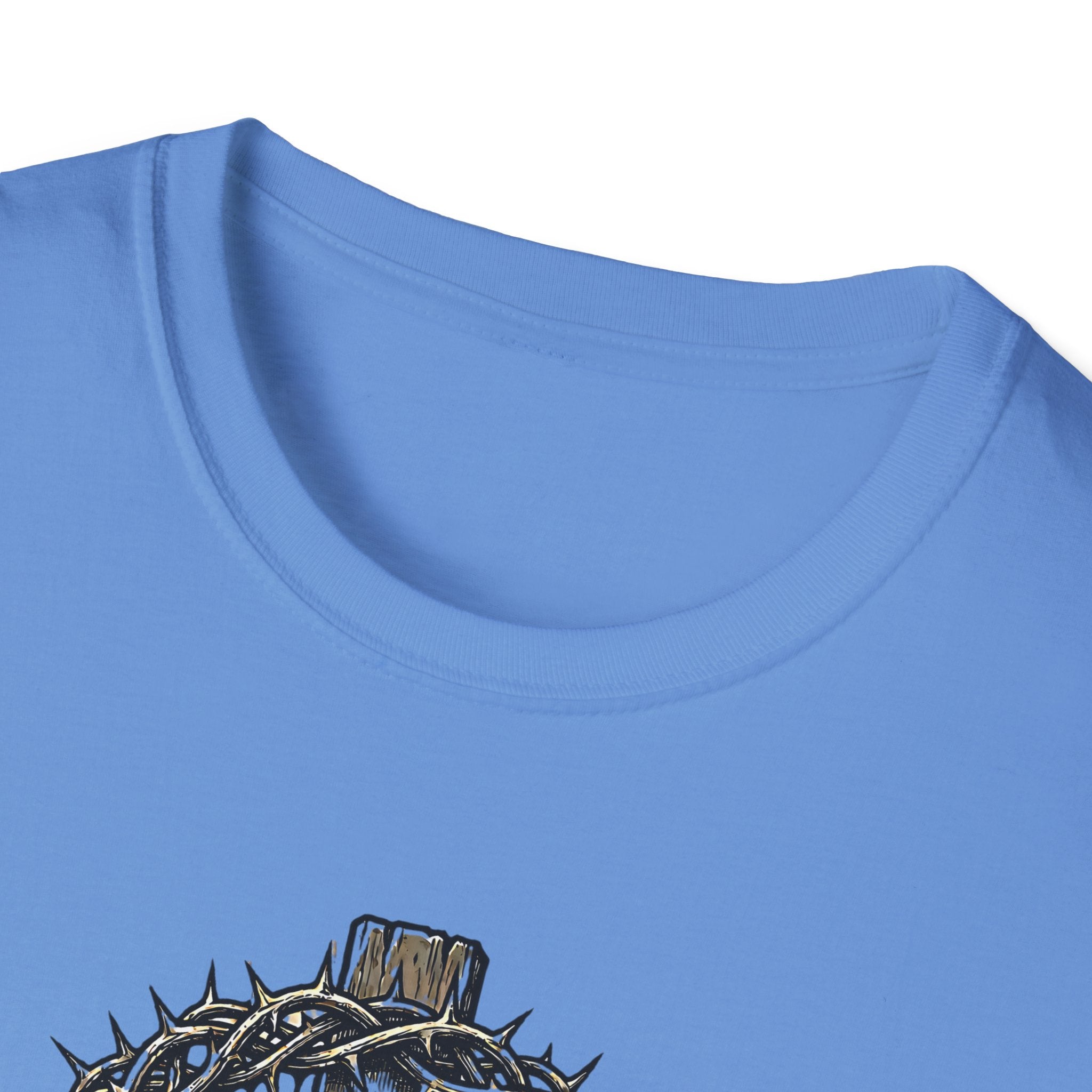 Christian Cross T-Shirt — "He Bore the Crown for Me" Sacred Heart Design