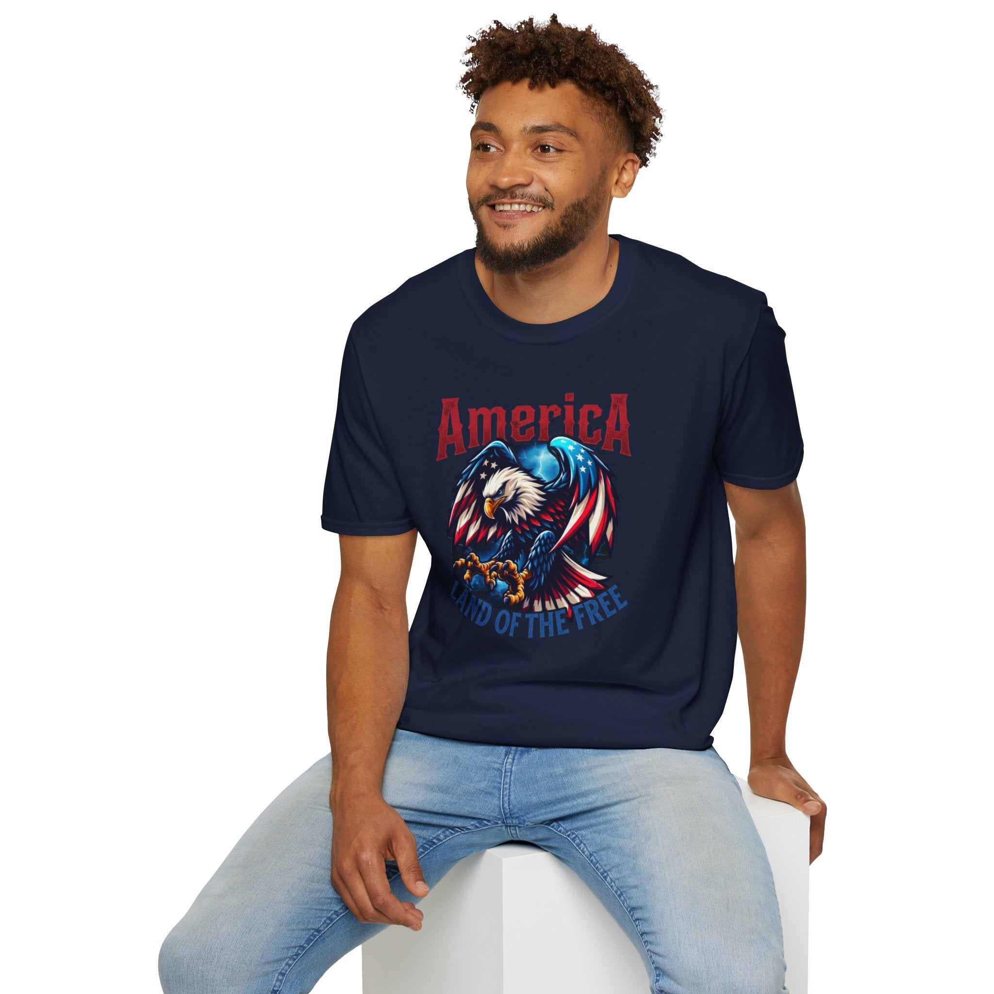 Patriotic Eagle T-Shirt – "America Land of the Free" Graphic Tee