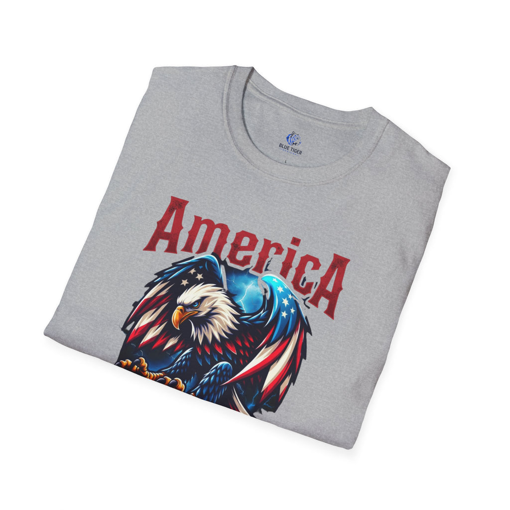 Patriotic Eagle T-Shirt – "America Land of the Free" Graphic Tee