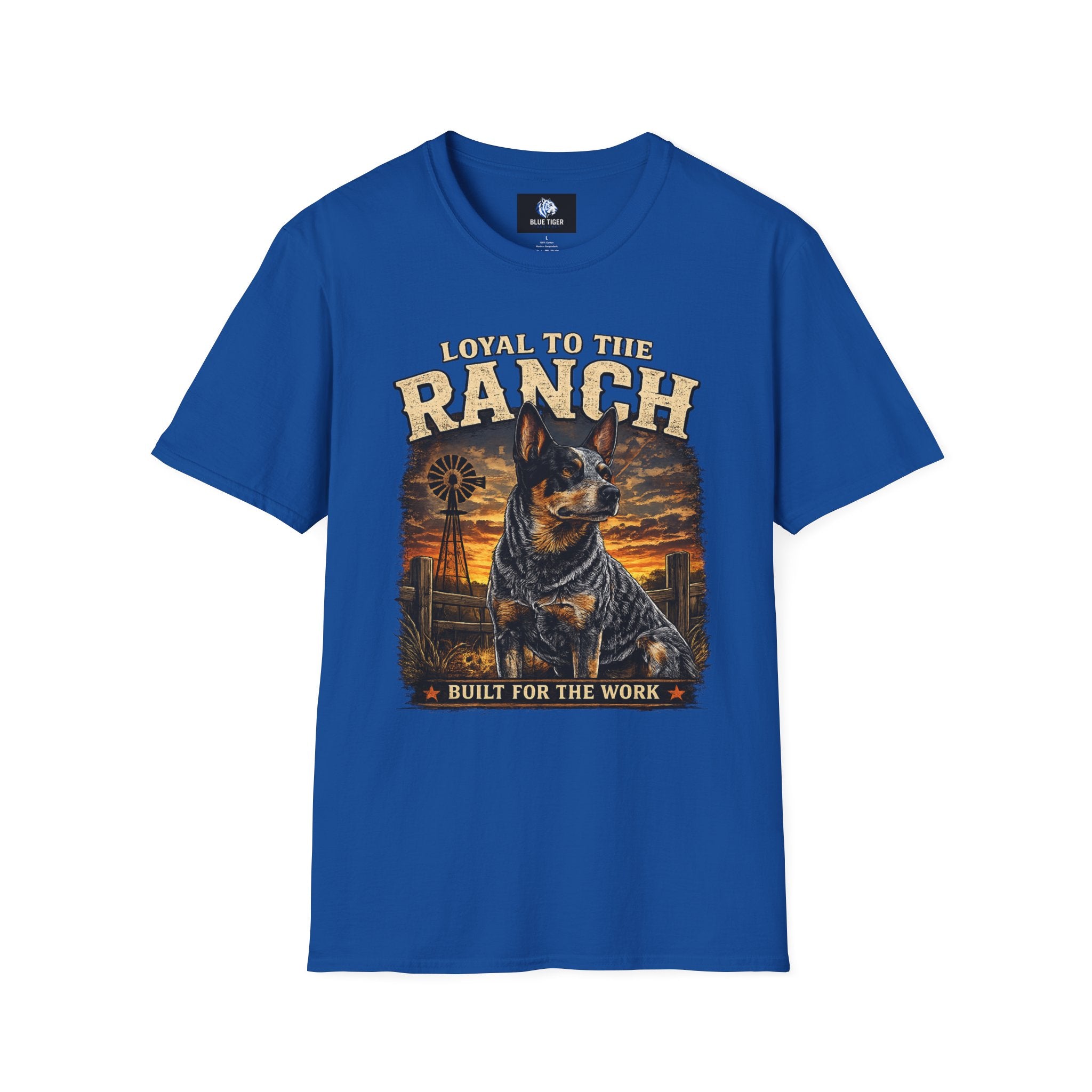 Ranch Australian Cattle Dog T-Shirt — "Loyal To The Ranch" Rustic Sunset Dog Tee