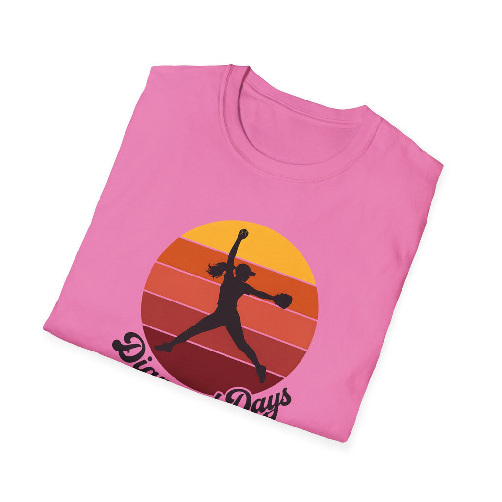 Diamond Days Softball T-Shirt — Vintage Sunset Pitcher Tee