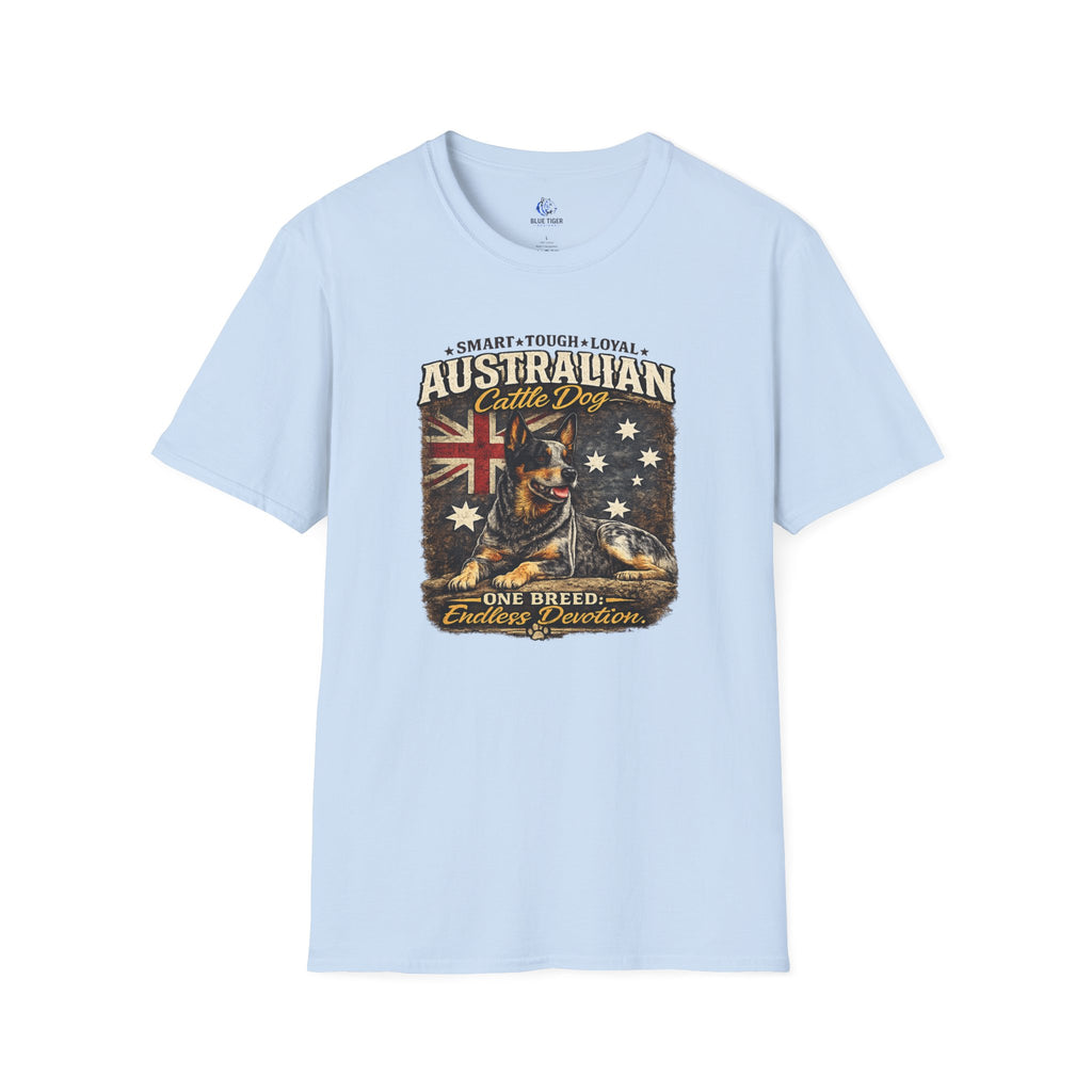 Australian Cattle Dog T-Shirt – 'Smart • Tough • Loyal' Vintage Patriotic Design