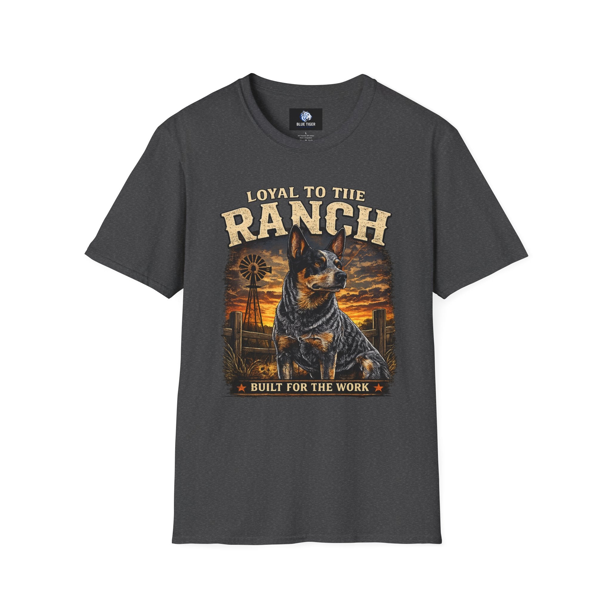 Ranch Australian Cattle Dog T-Shirt — "Loyal To The Ranch" Rustic Sunset Dog Tee