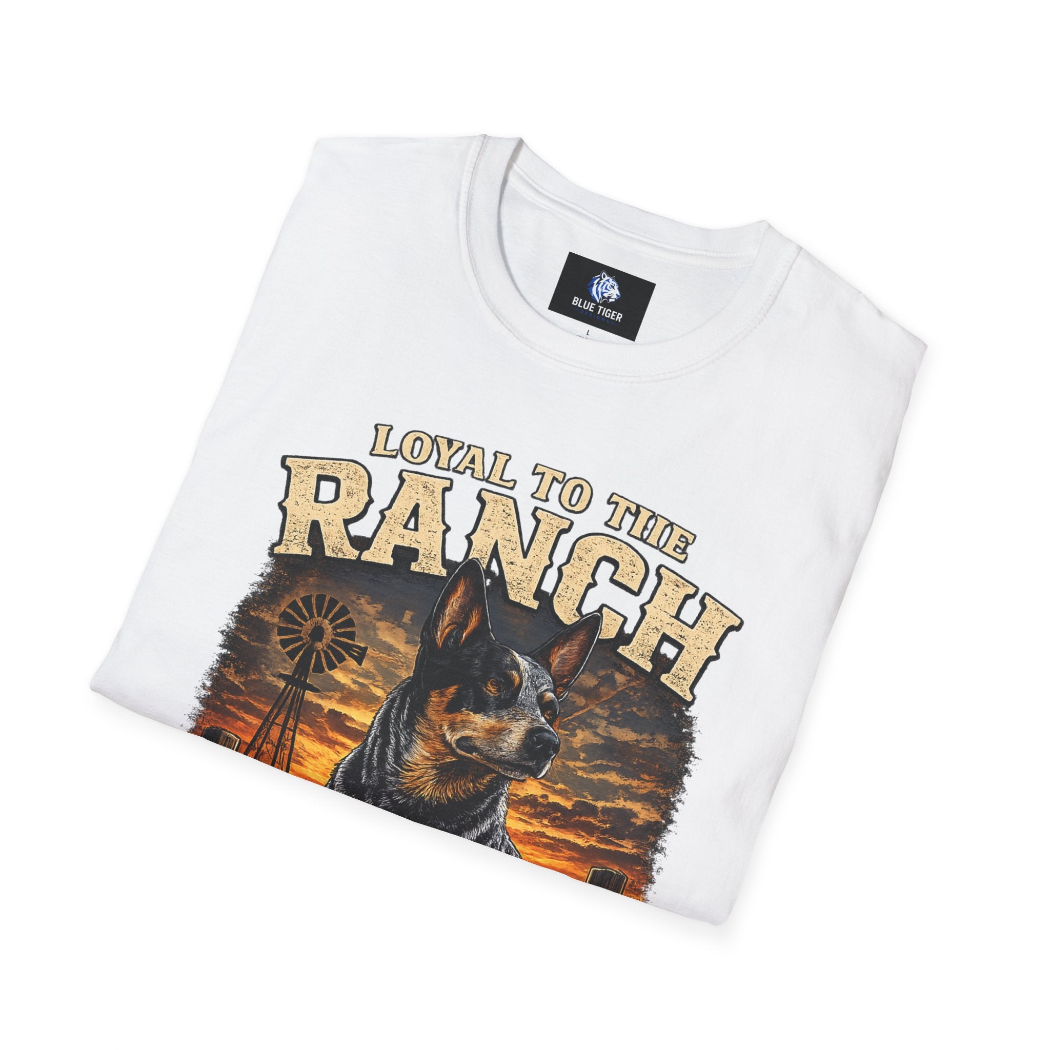 Ranch Australian Cattle Dog T-Shirt — "Loyal To The Ranch" Rustic Sunset Dog Tee