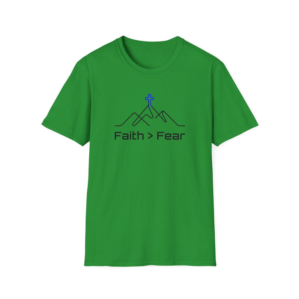 Faith > Fear T-Shirt — Christian Cross Mountain Graphic Tee