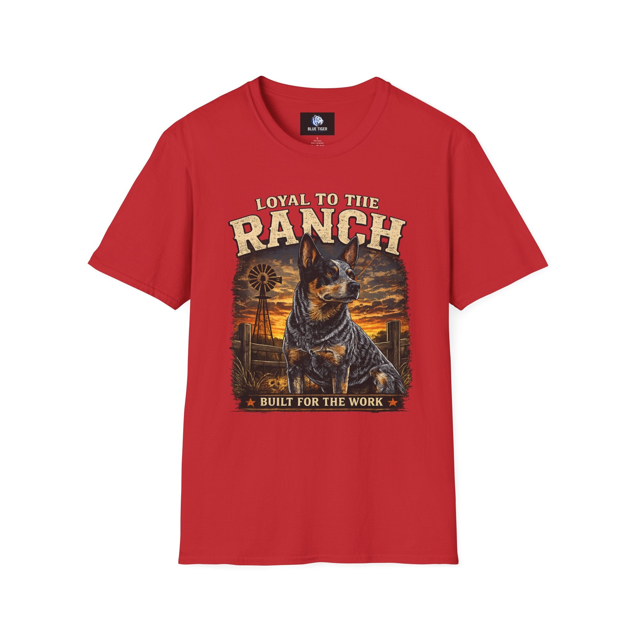 Ranch Australian Cattle Dog T-Shirt — "Loyal To The Ranch" Rustic Sunset Dog Tee