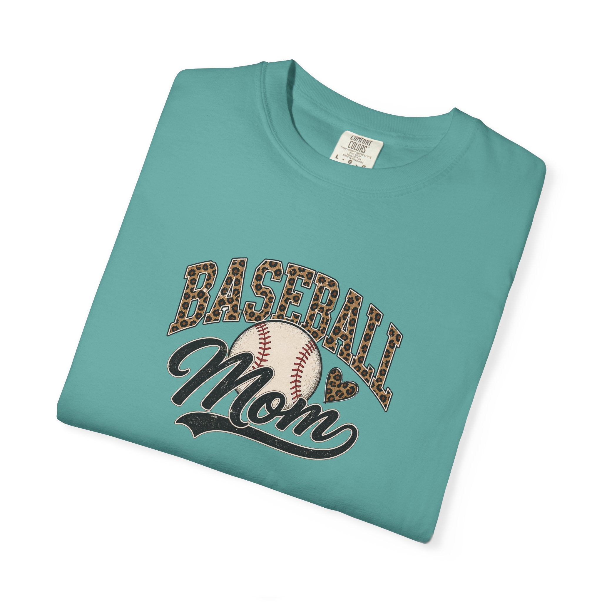 Baseball Mom T-Shirt — Leopard Print Ball Design