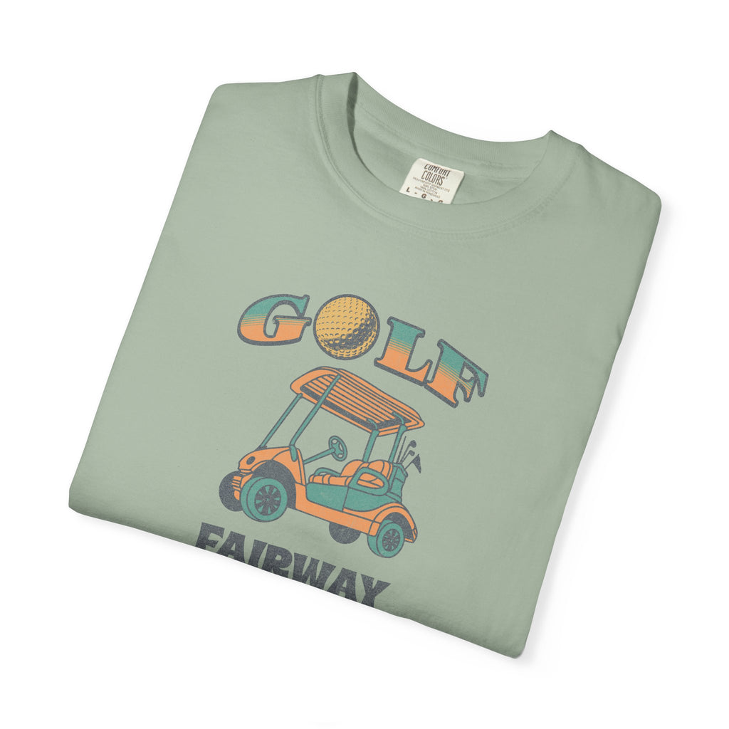 Golf Cart Graphic T-Shirt — "Fairway to Heaven" Vintage Golf Tee