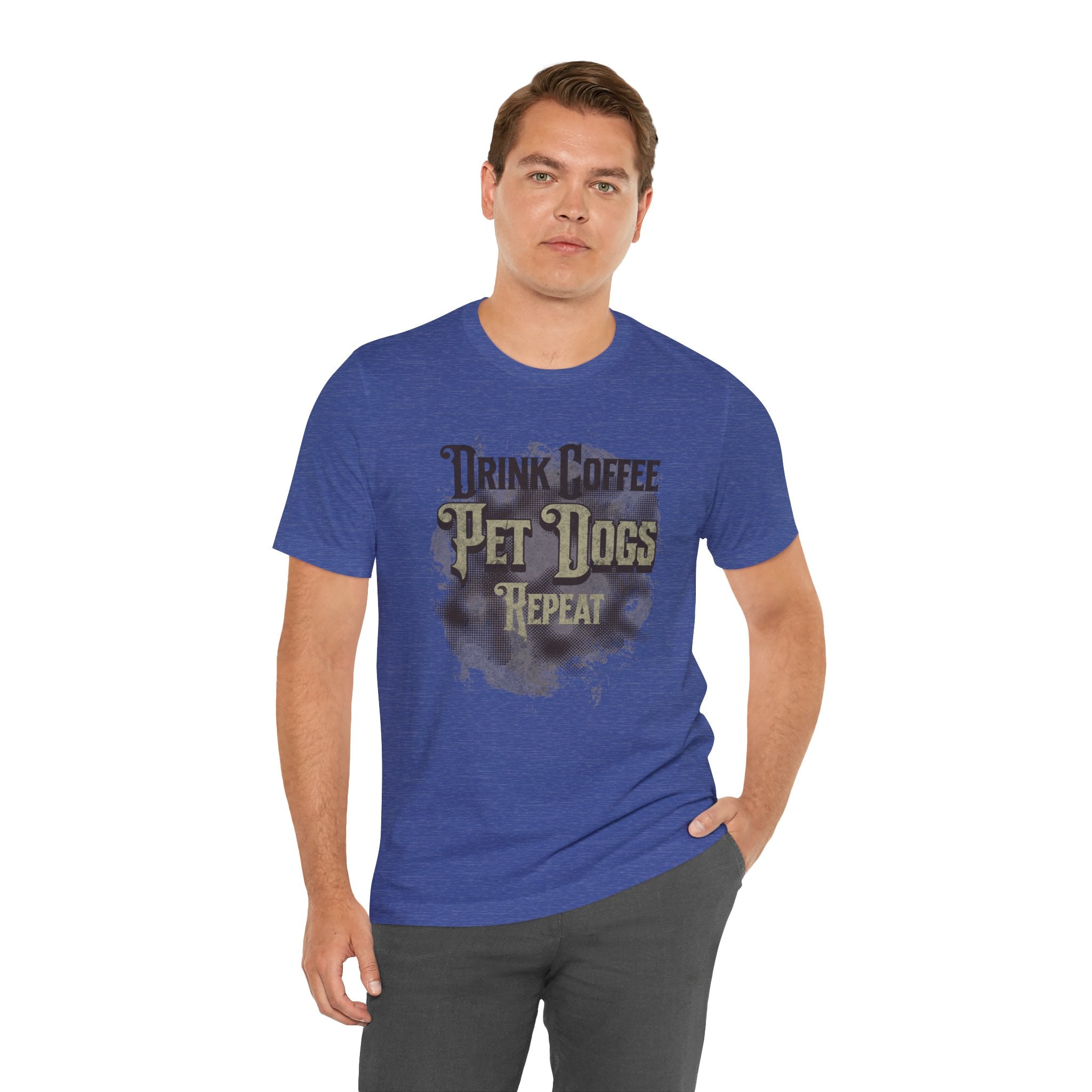 Coffee & Dogs Tee — "Drink Coffee, Pet Dogs, Repeat" Graphic T-Shirt