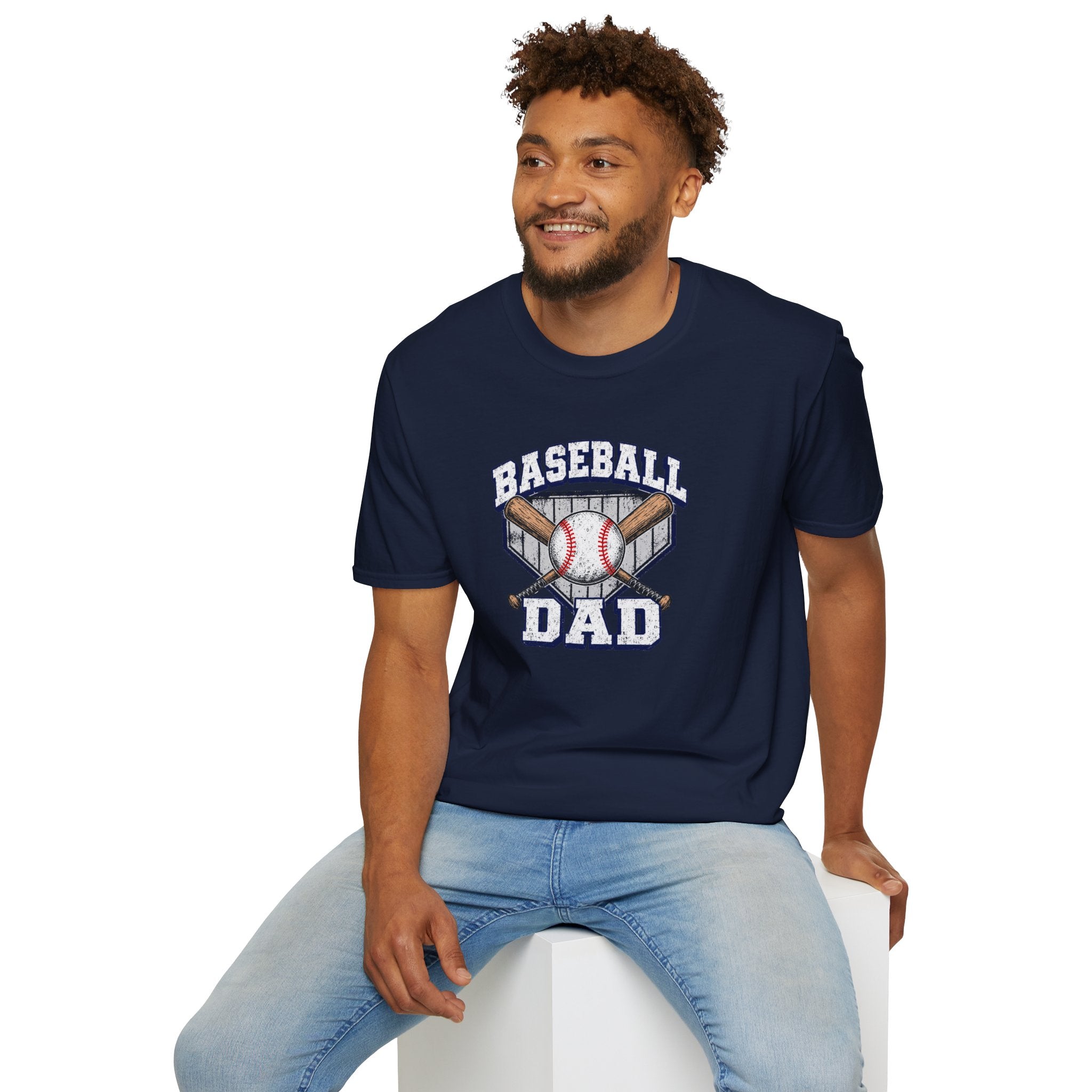 Baseball Dad T-Shirt — Vintage Baseball Bat & Ball Dad Tee