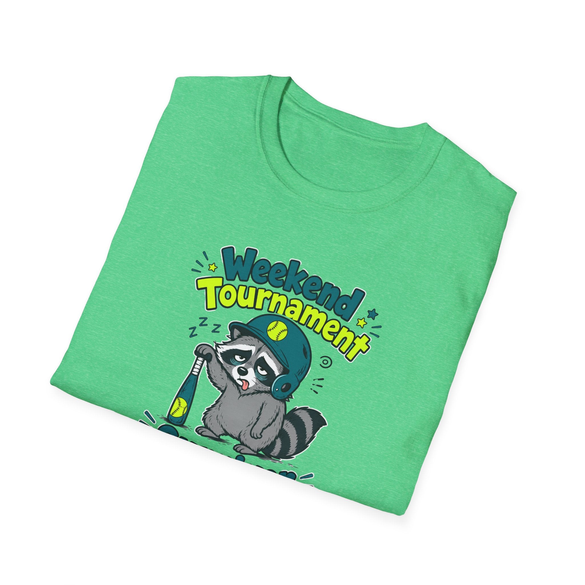 Weekend Tournament Survivor T-Shirt — Funny Raccoon Gaming/Party Tee