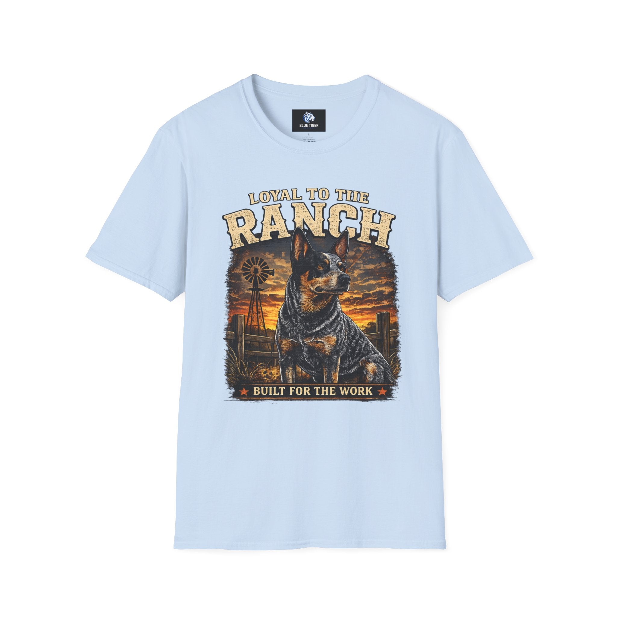Ranch Australian Cattle Dog T-Shirt — "Loyal To The Ranch" Rustic Sunset Dog Tee