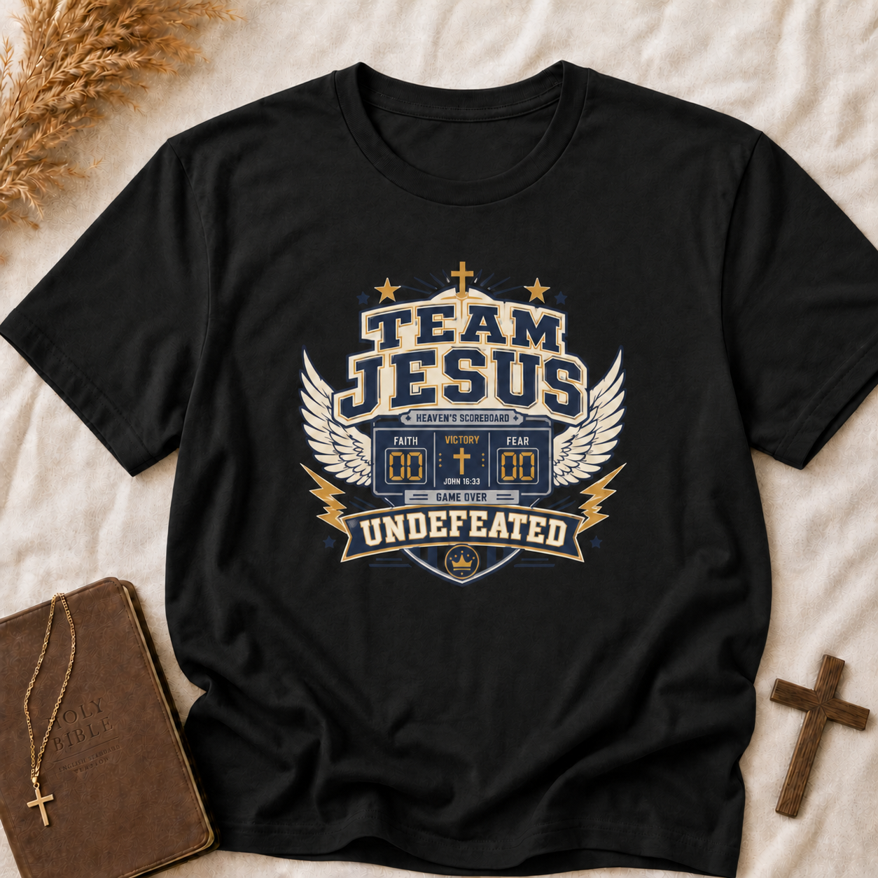 Team Jesus T-Shirt — 'Undefeated' Faith Graphic Christian Tee