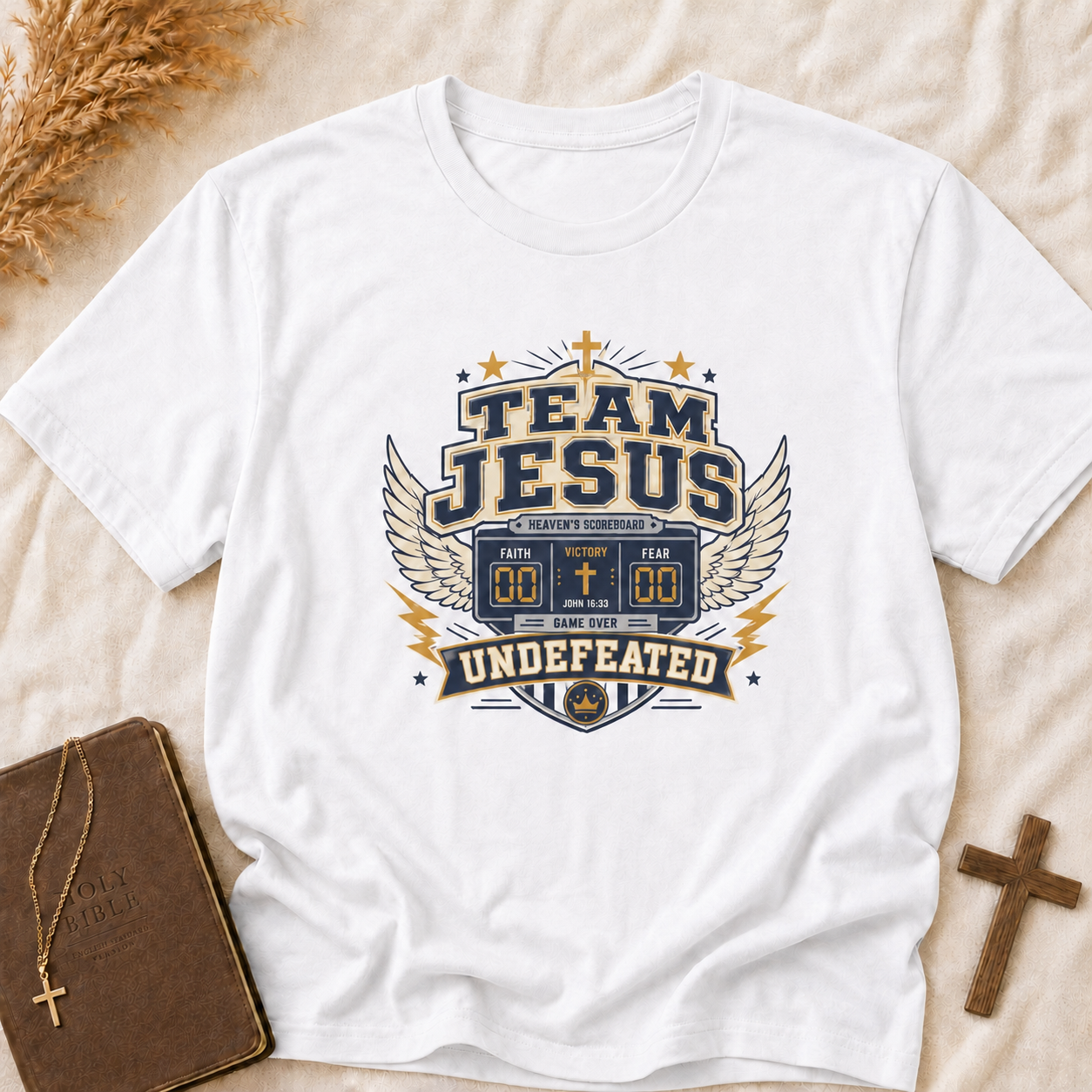 Team Jesus T-Shirt — 'Undefeated' Faith Graphic Christian Tee