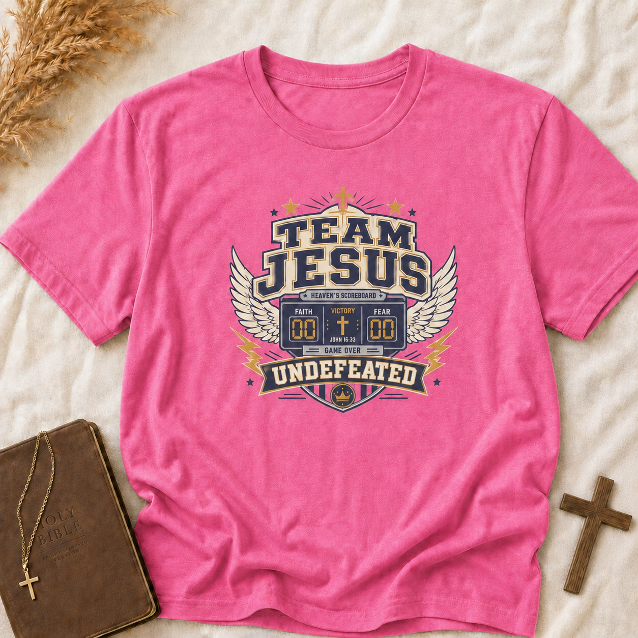Team Jesus T-Shirt — 'Undefeated' Faith Graphic Christian Tee