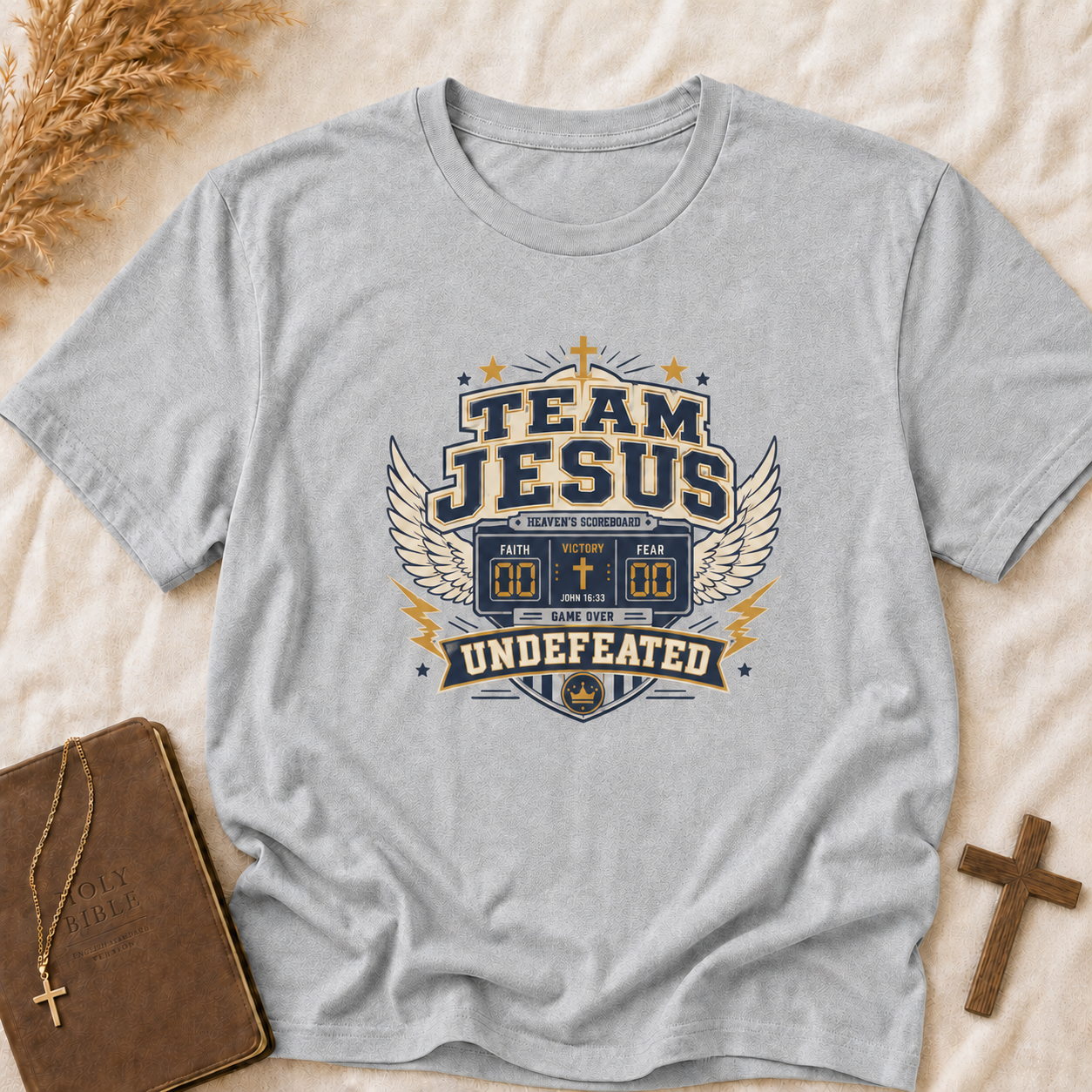 Team Jesus T-Shirt — 'Undefeated' Faith Graphic Christian Tee