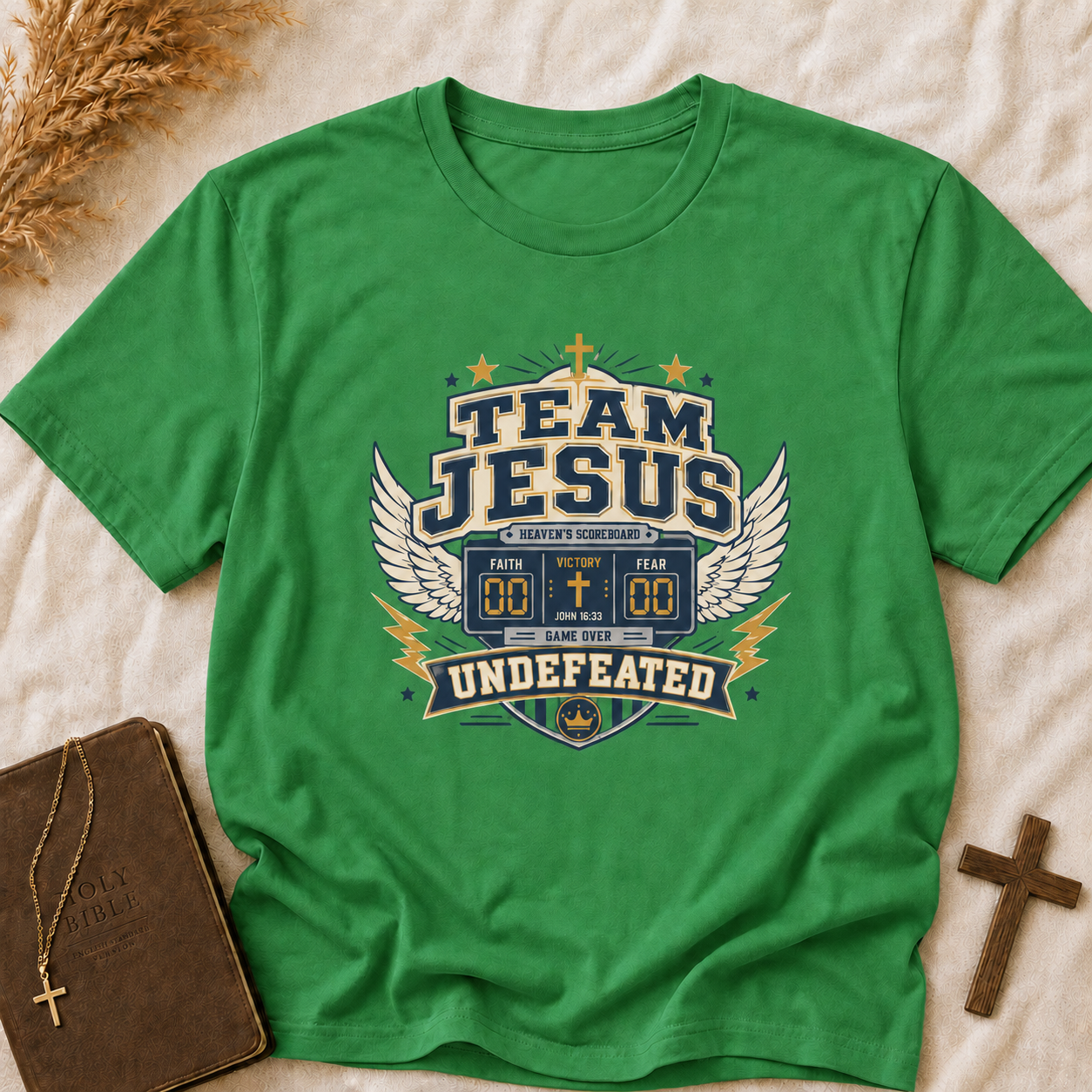 Team Jesus T-Shirt — 'Undefeated' Faith Graphic Christian Tee