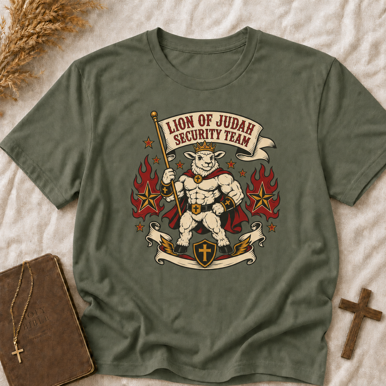 Lion of Judah Security Team T‑Shirt — Christian Faith Graphic Tee