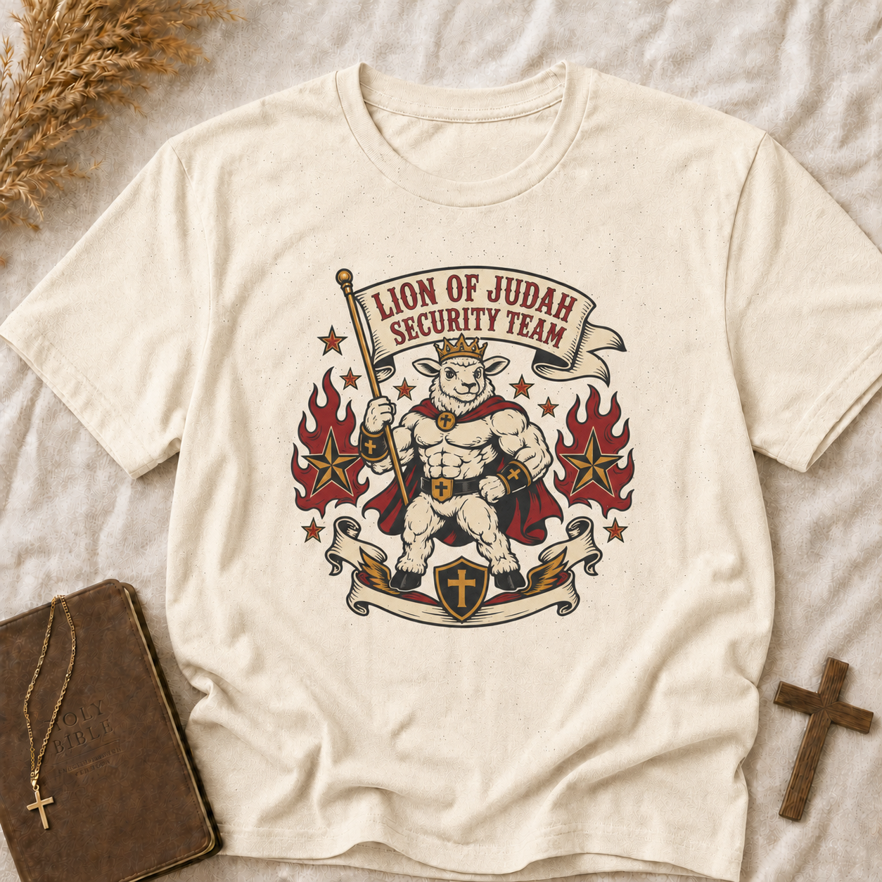 Lion of Judah Security Team T‑Shirt — Christian Faith Graphic Tee