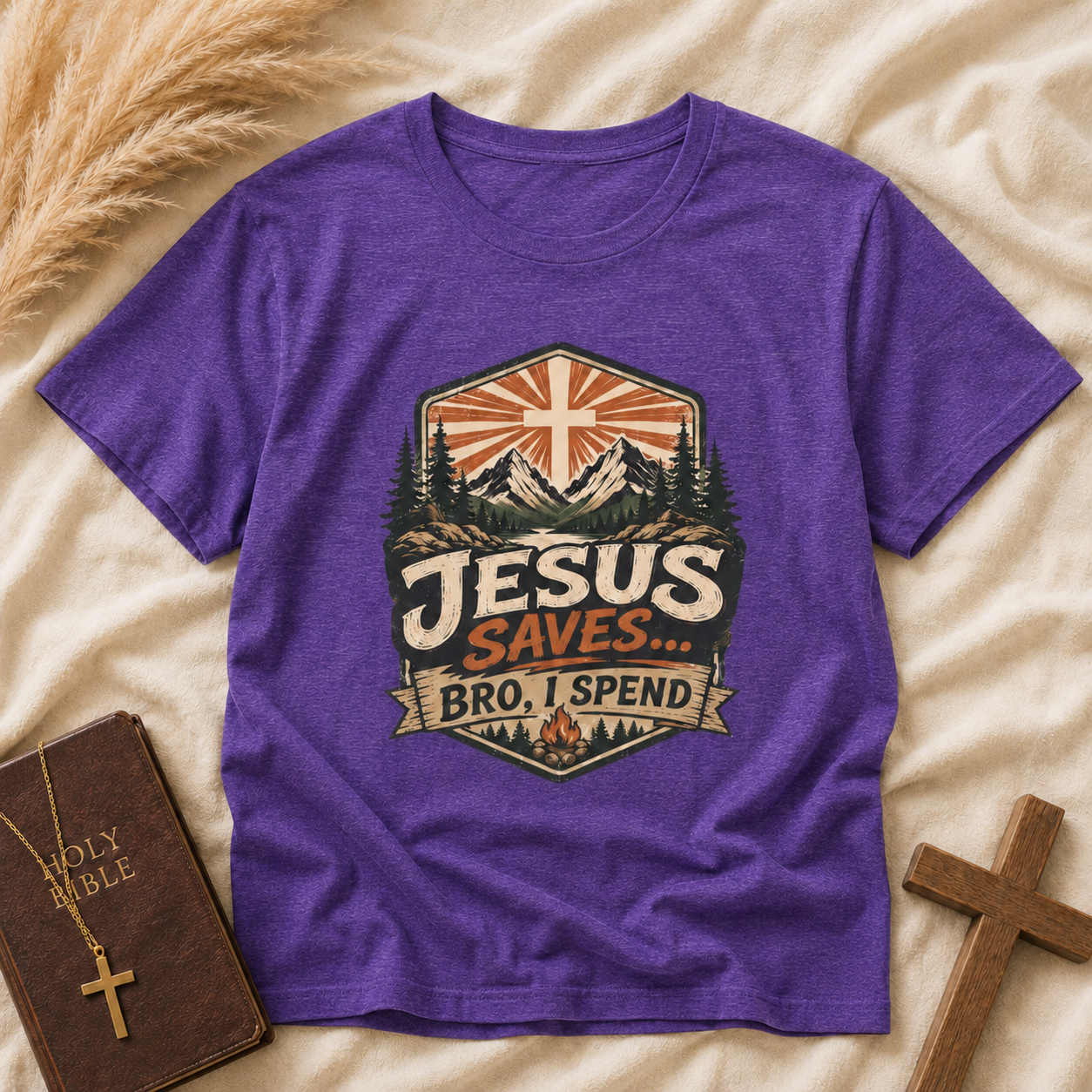 Jesus Saves Vintage Mountain T-Shirt