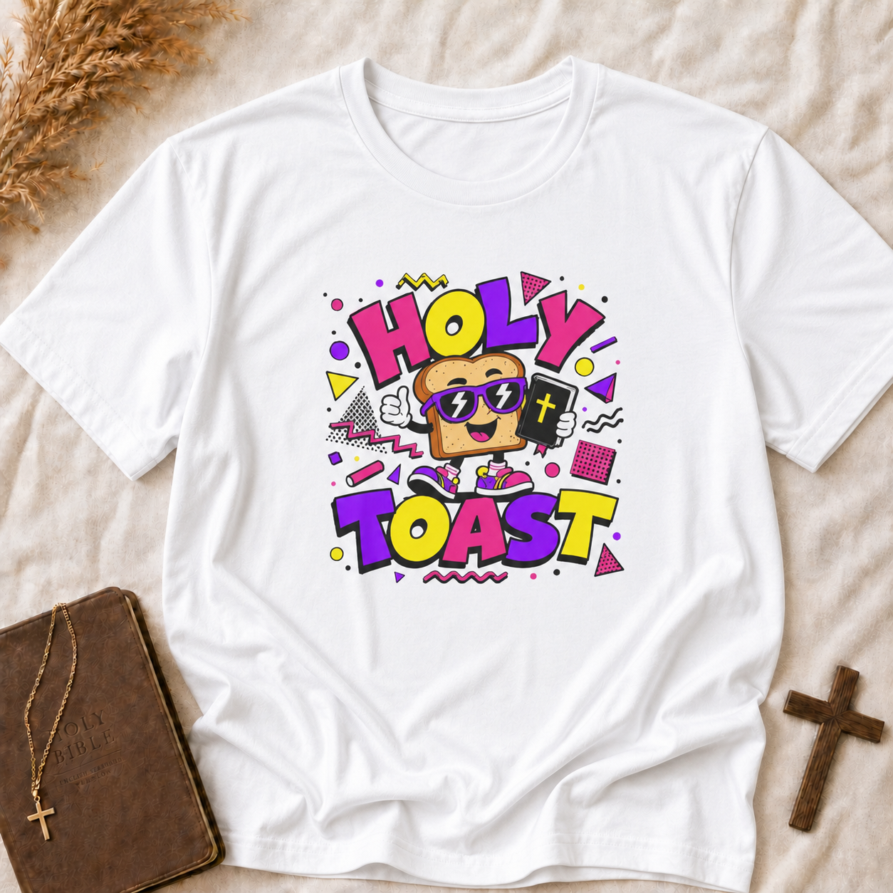Holy Toast T-Shirt — Cute Retro Cartoon Breakfast Graphic Tee