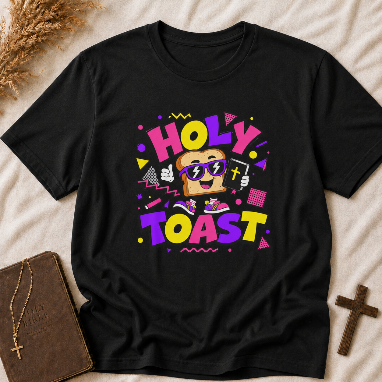 Holy Toast T-Shirt — Cute Retro Cartoon Breakfast Graphic Tee