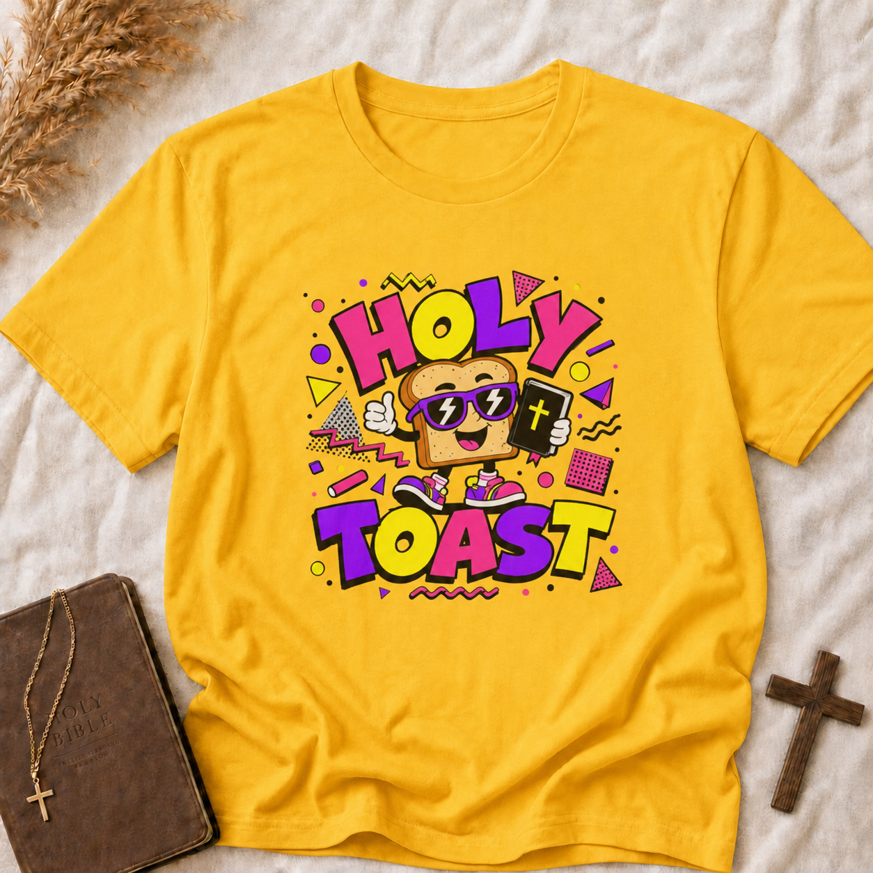 Holy Toast T-Shirt — Cute Retro Cartoon Breakfast Graphic Tee