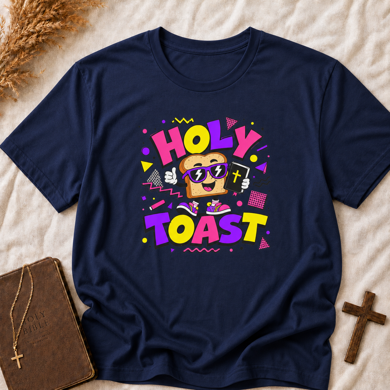 Holy Toast T-Shirt — Cute Retro Cartoon Breakfast Graphic Tee