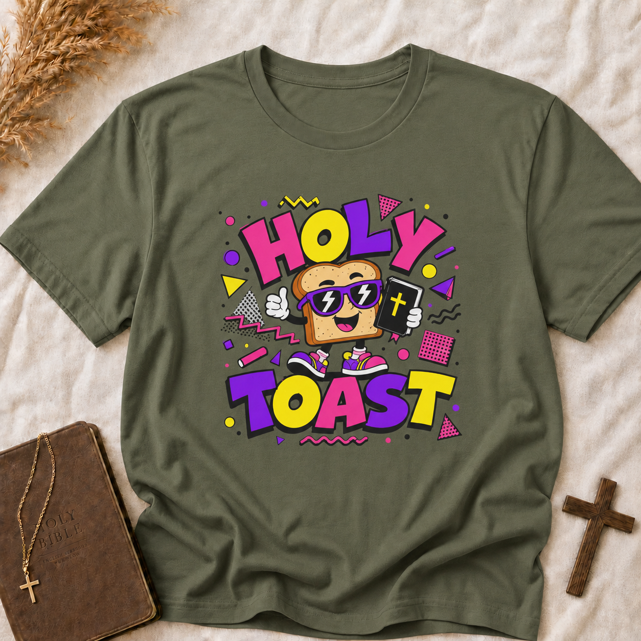 Holy Toast T-Shirt — Cute Retro Cartoon Breakfast Graphic Tee